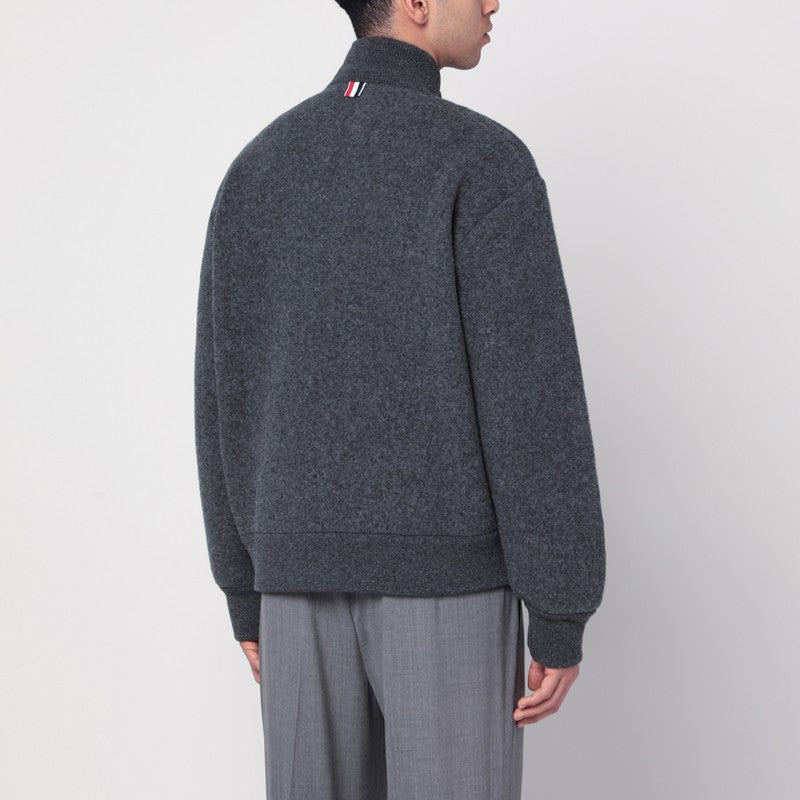 Thom Browne Grey Wool Zip-Up Cardigan Men - 2