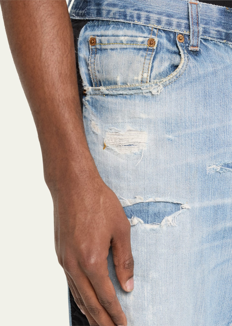 Men's Rip Repair Straight-Leg Lounge Jeans 5