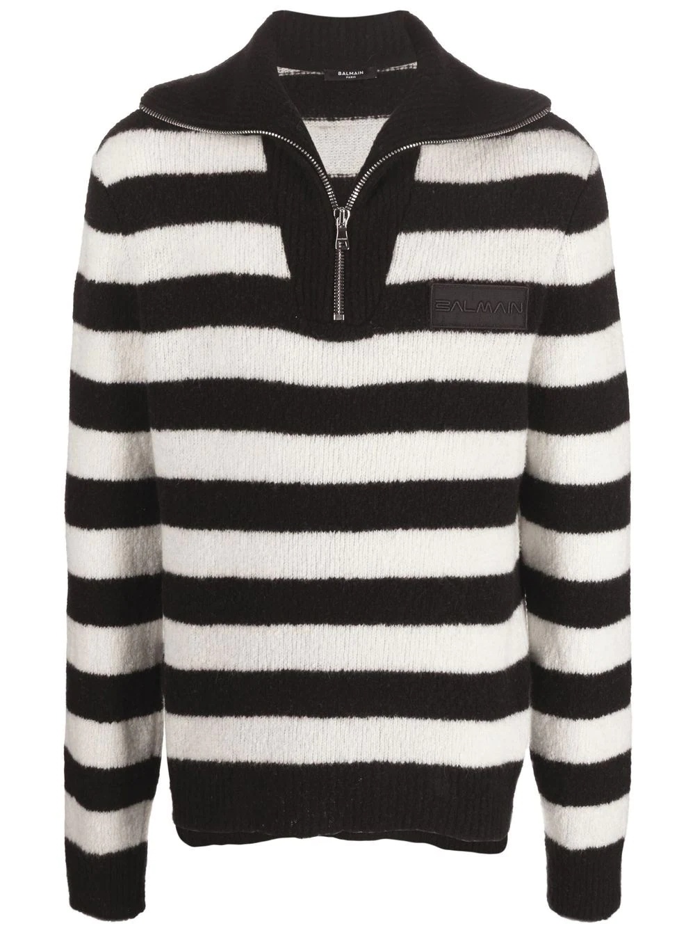 horizontal stripe knitted quarter-zip jumper - 1