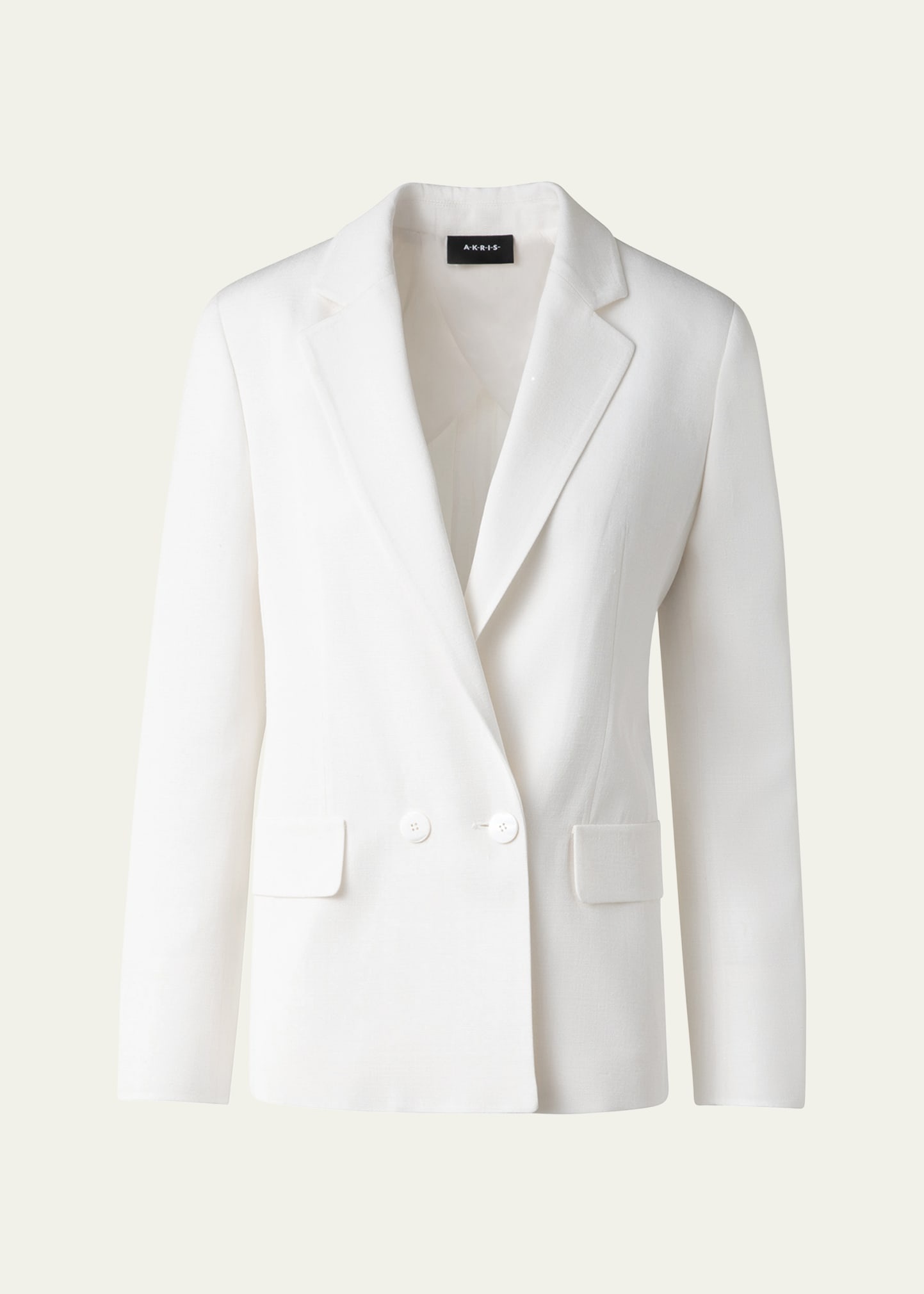 William Double-Breasted Boyfriend Shantung Silk-Blend Jacket - 1