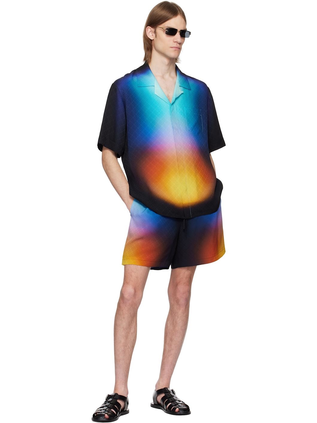 Multicolor Gradient Silk Shirt - 4