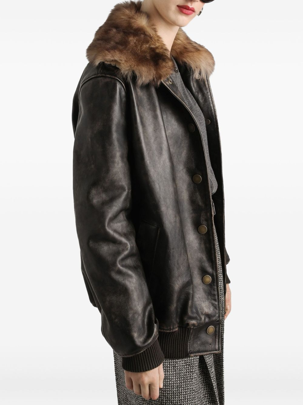 leather bomber jacket - 4