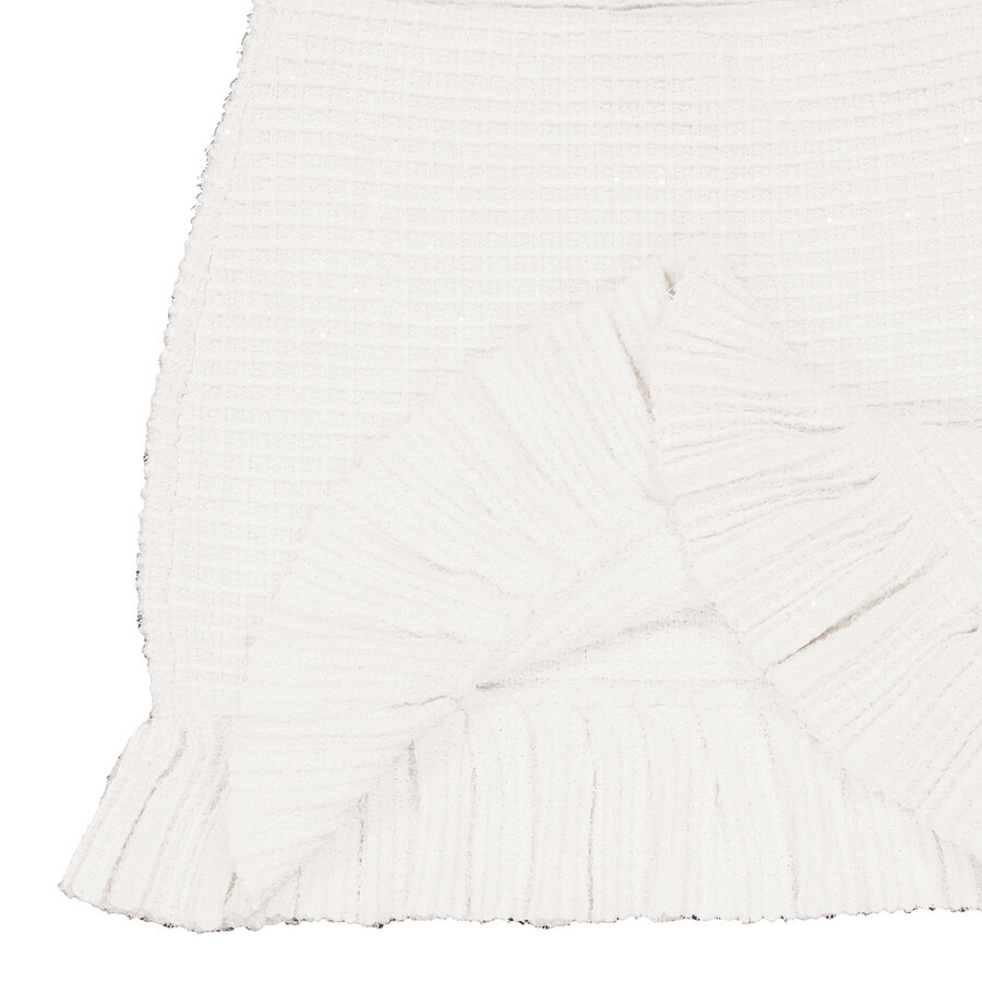 Self Portrait Ladies Cream Sequin Textured Knit Skirt - 5