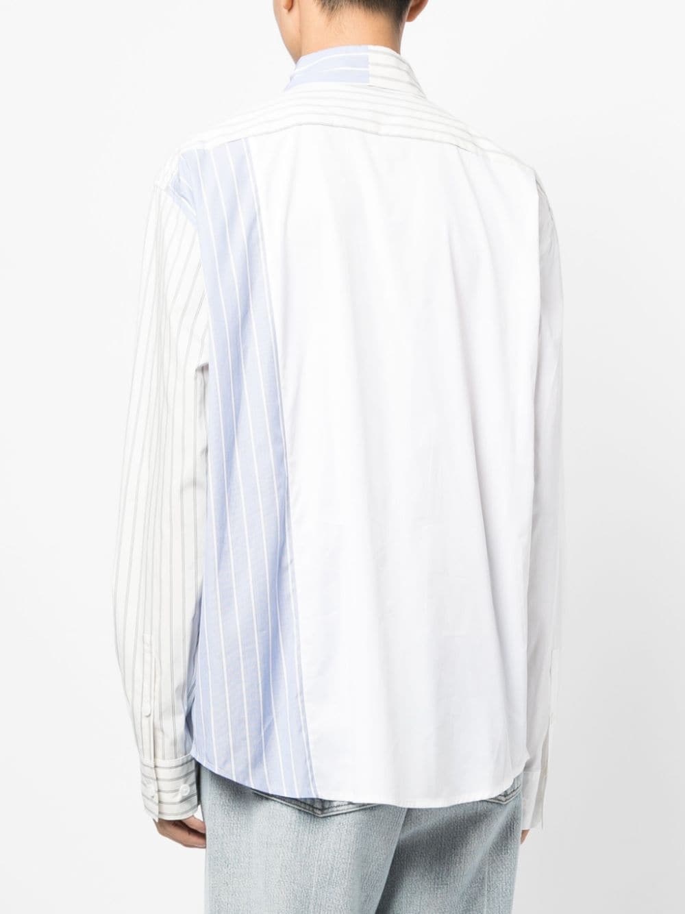 striped panelled shirt - 4