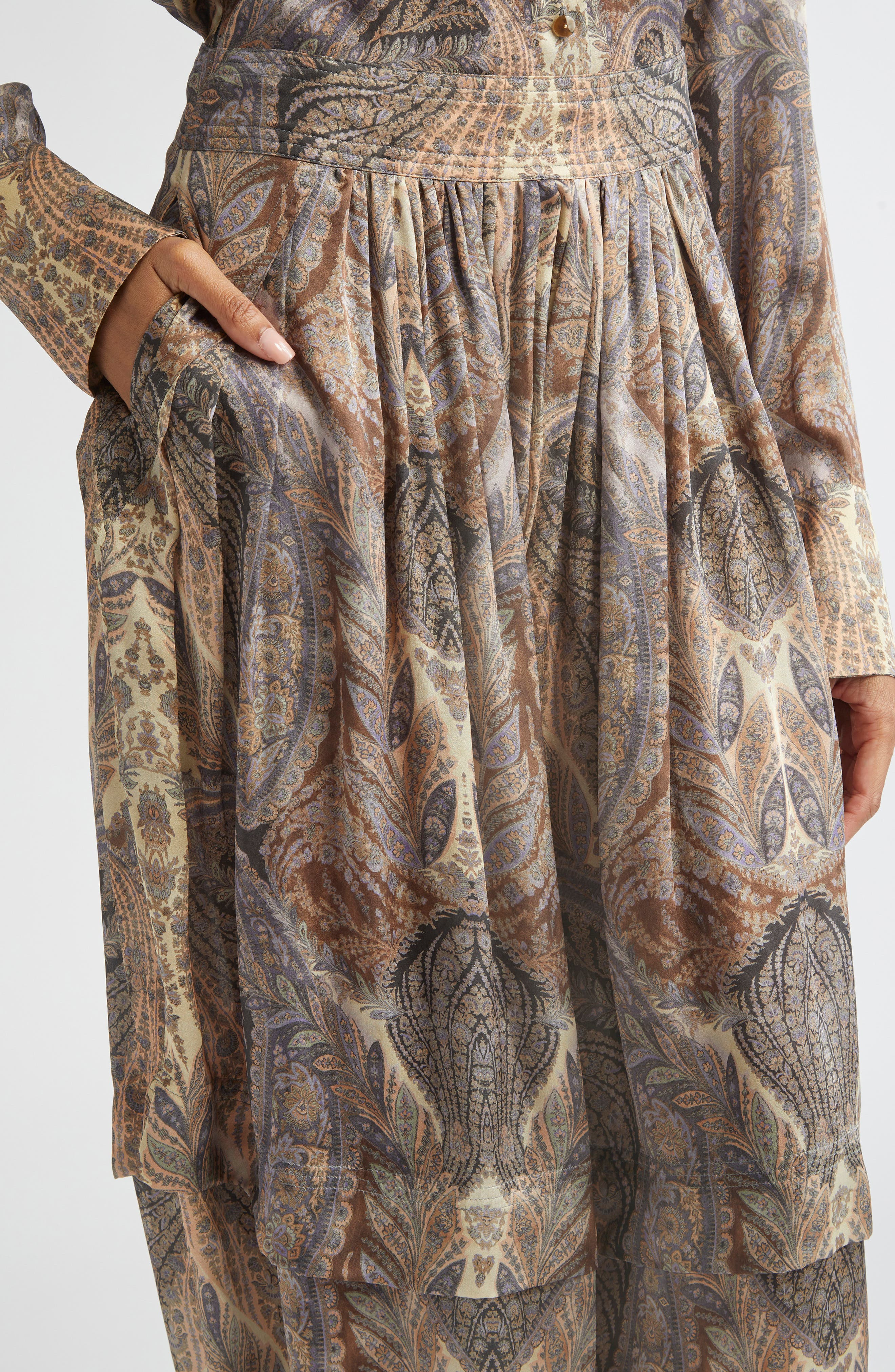 Zimmermann Hypnotic Silk Harem Pants in Denim Paisley at Nordstrom - 5