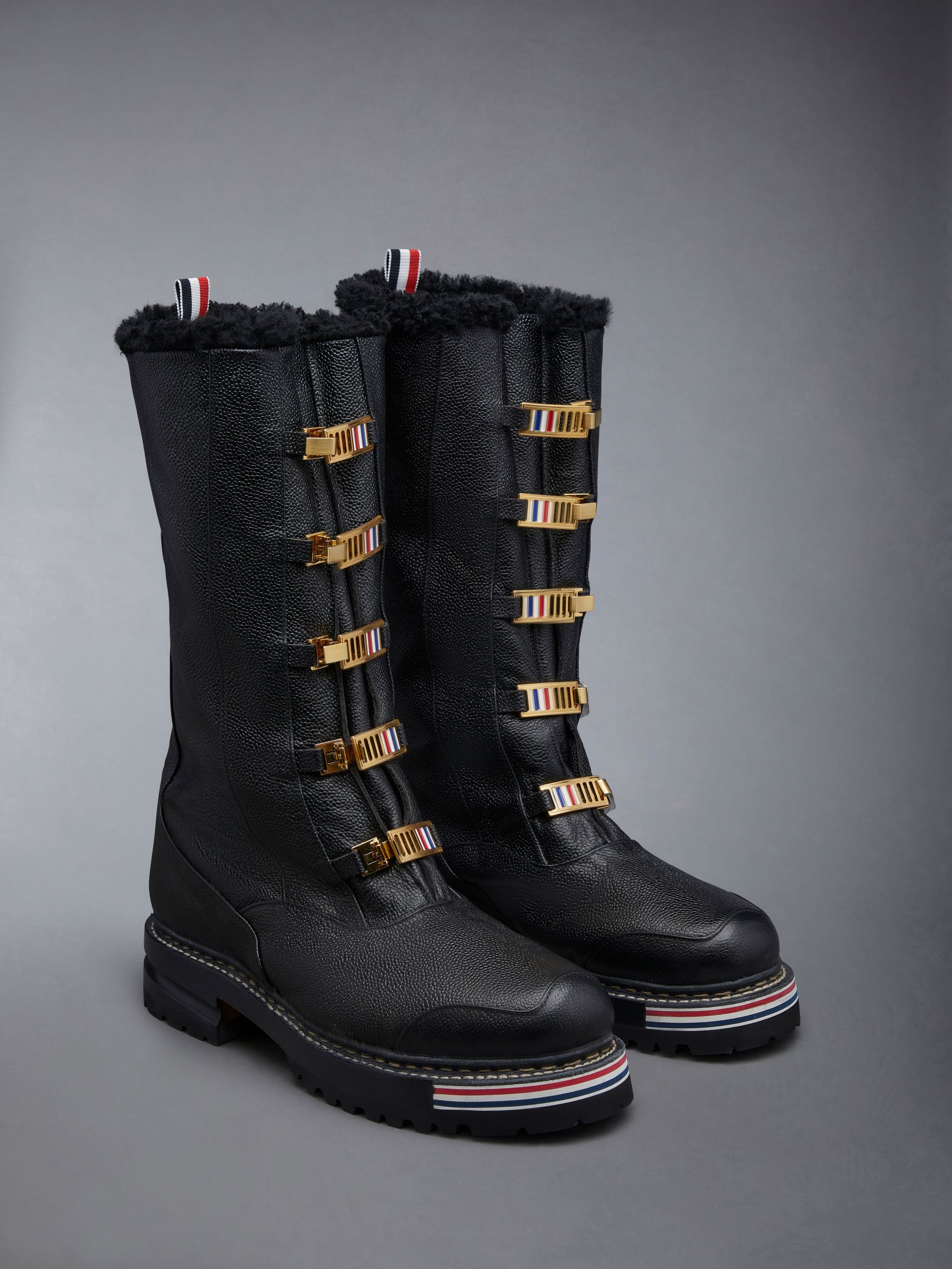 Pebble Grain Leather Tall Whaling Galosh Boot - 2