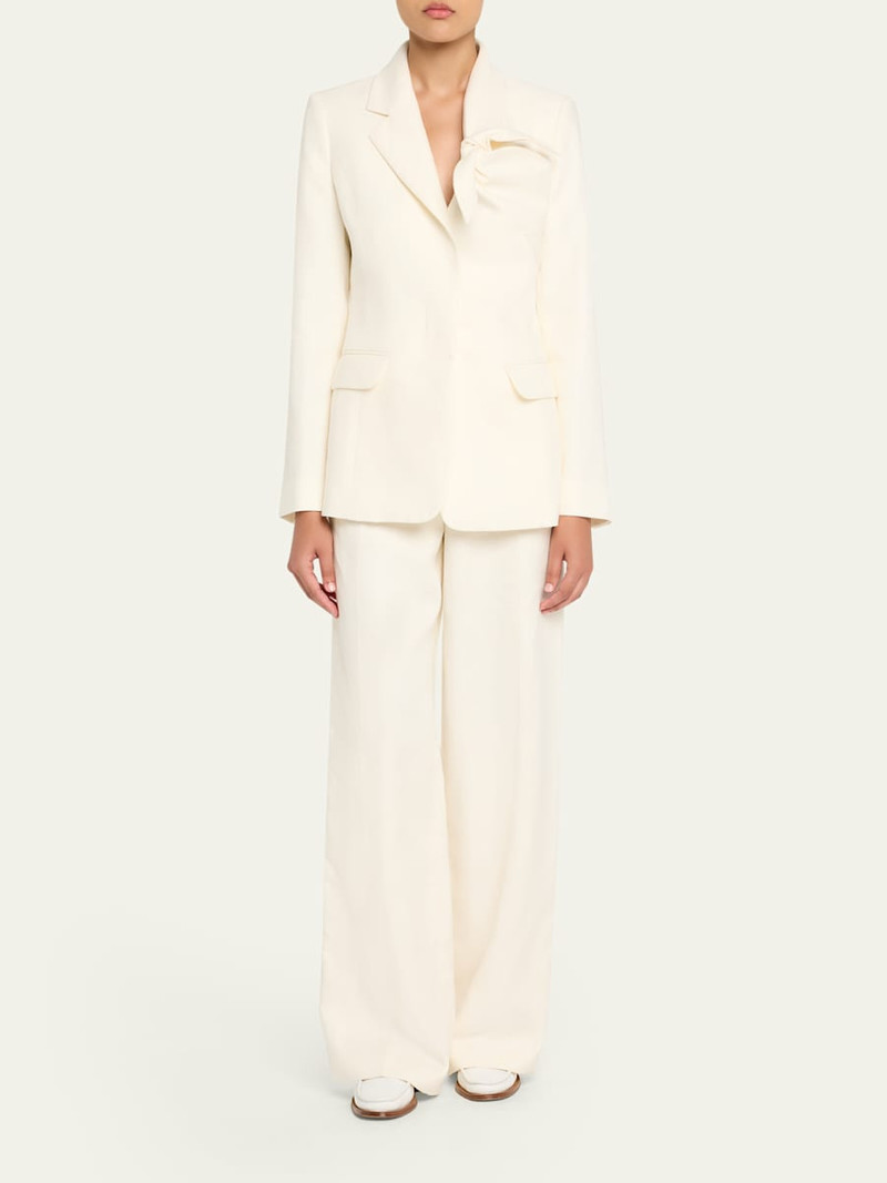 GABRIELA HEARST Norman Belted Linen Twill Straight-Leg Pants outlook