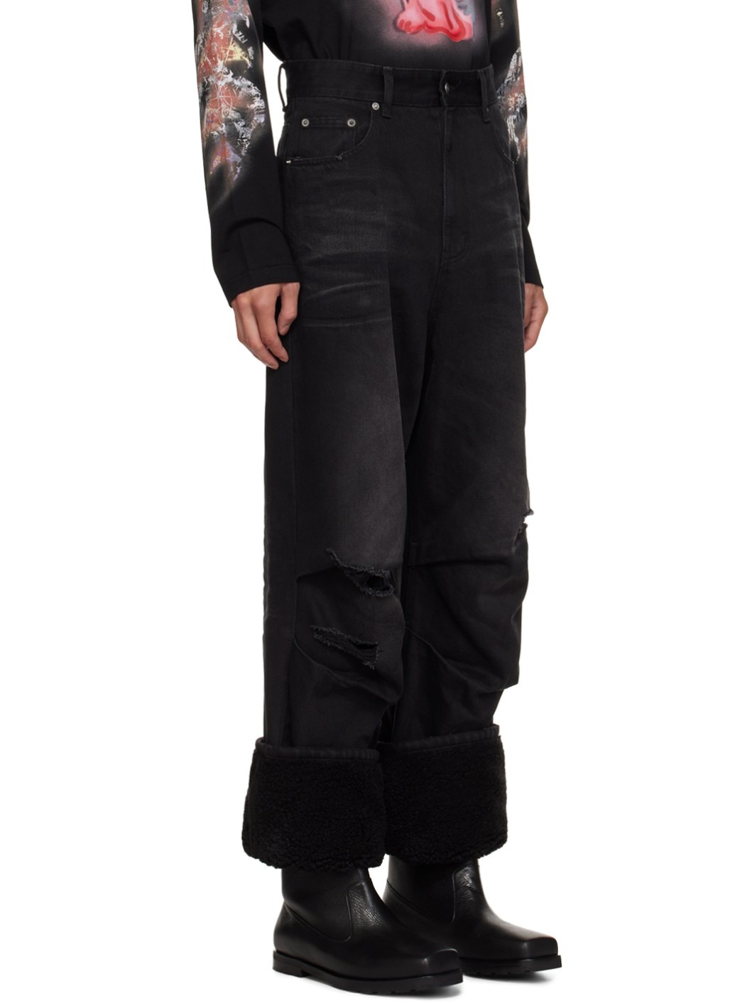 Black Faded Jeans - 2