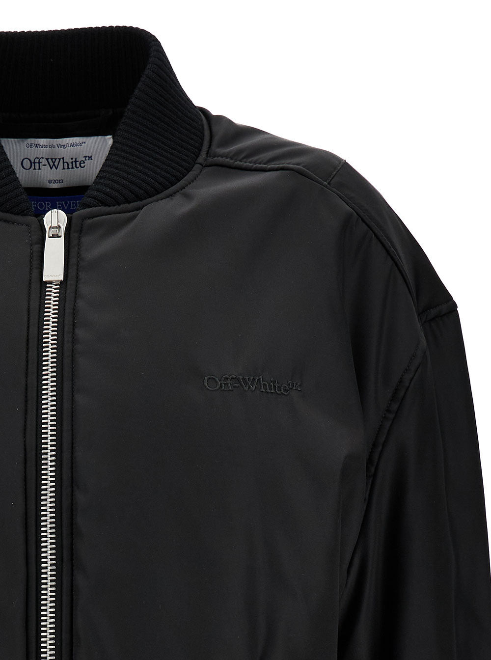 Off-White Women Blak Bomber Jacket With Tonal Logo Embroidery In Nylon Woman - 3
