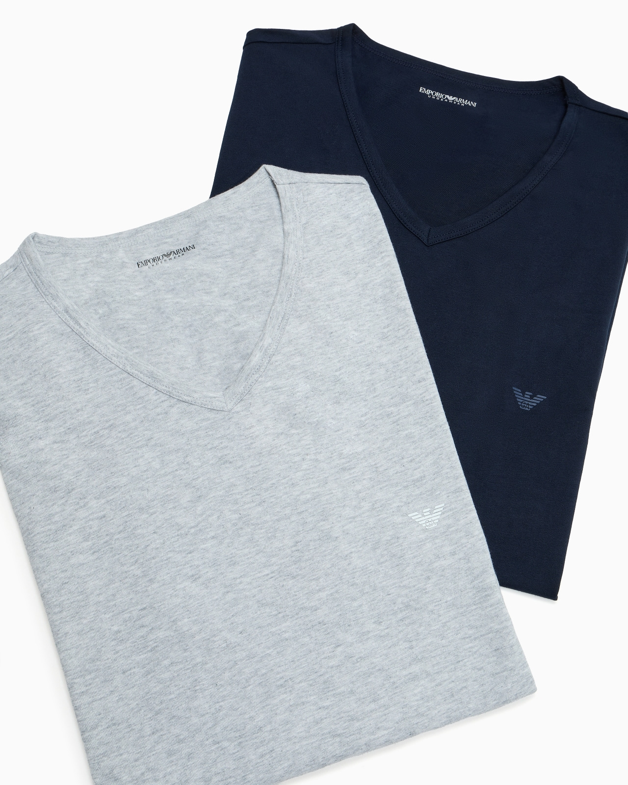 Two-pack of regular-fit, pure cotton, V-neck underwear T-shirts - 4