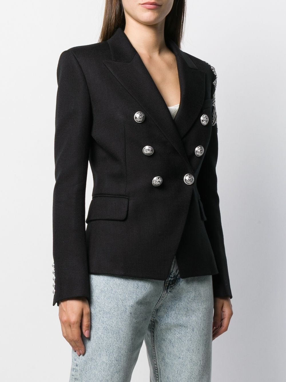 embellished double-breasted blazer - 3