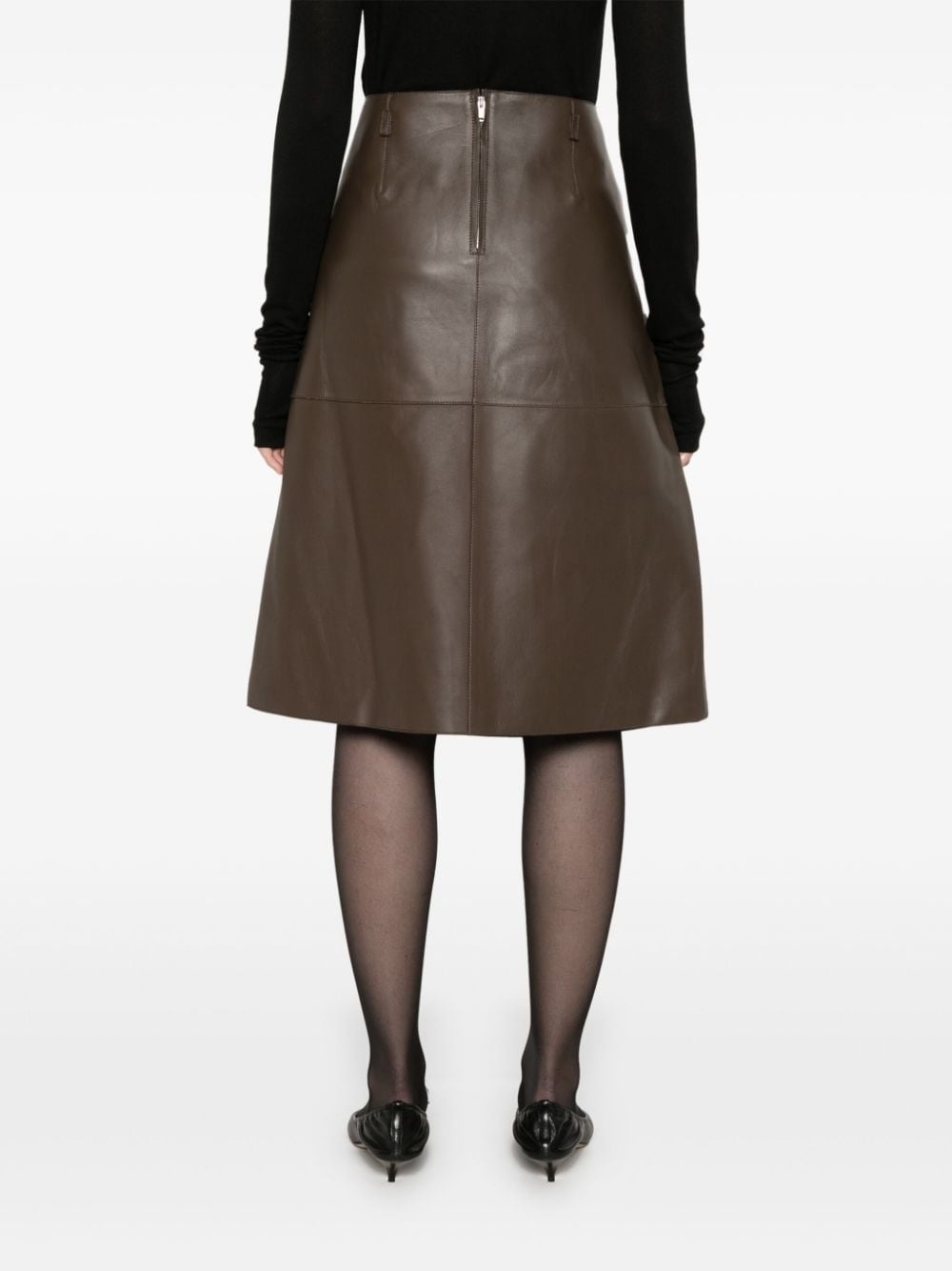 leather midi skirt - 4
