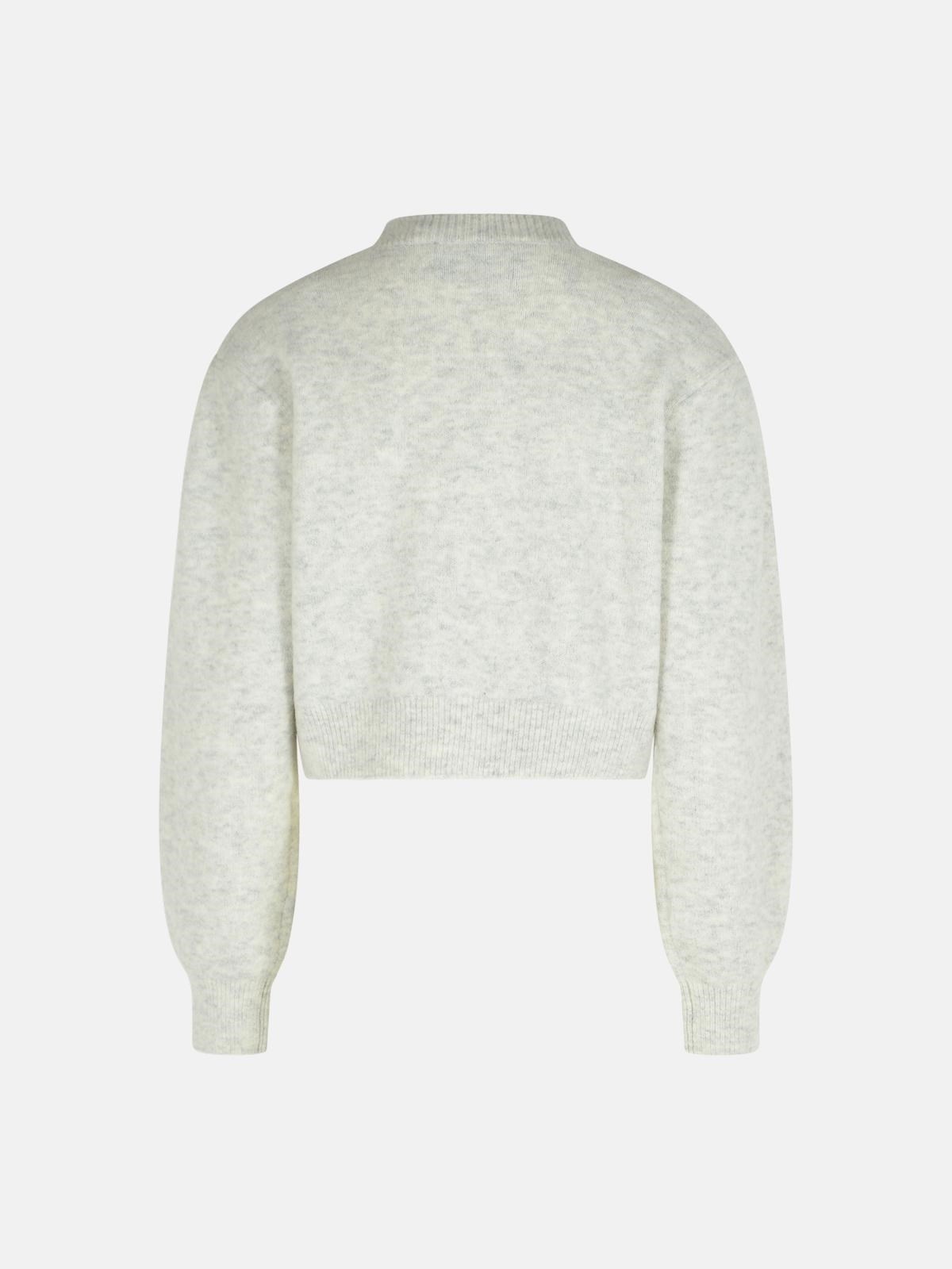 LIGHT GREY ALPACA BLEND CARDIGAN - 3
