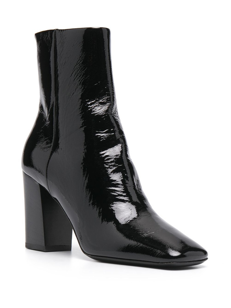 Prada 90mm patent ankle boots outlook