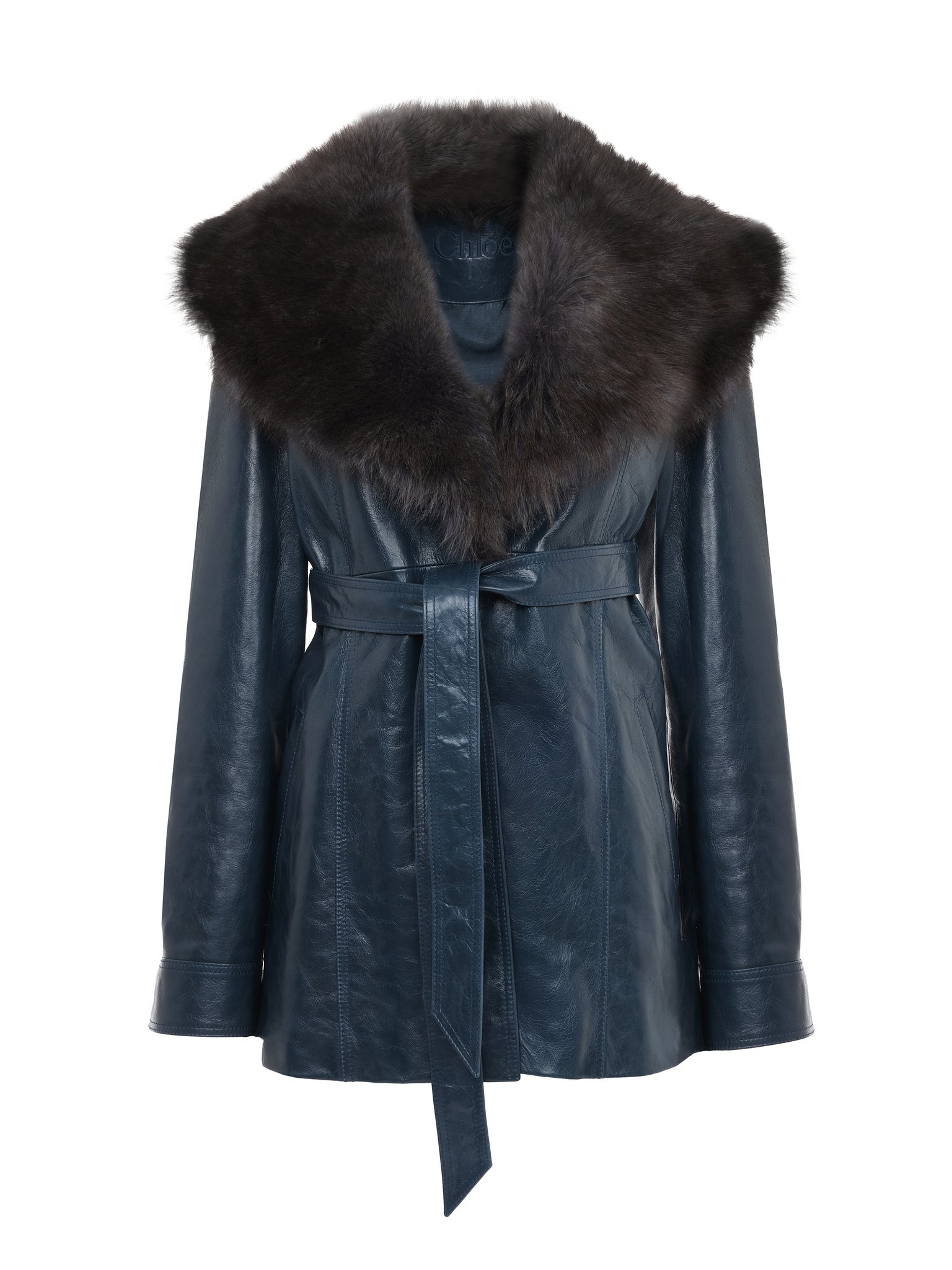 SHORT COAT IN LEATHER - 1