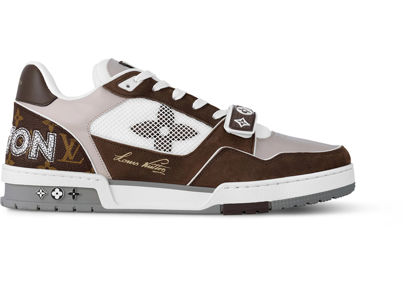 Louis Vuitton LV Trainer Brown Beige White - 1