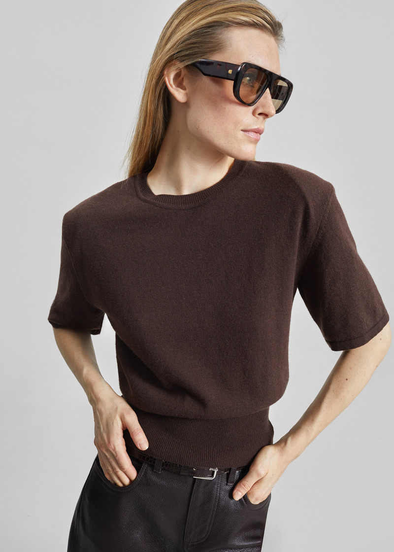 Lausanne Cashmere Detachable Layered Knit Set - Brown 3