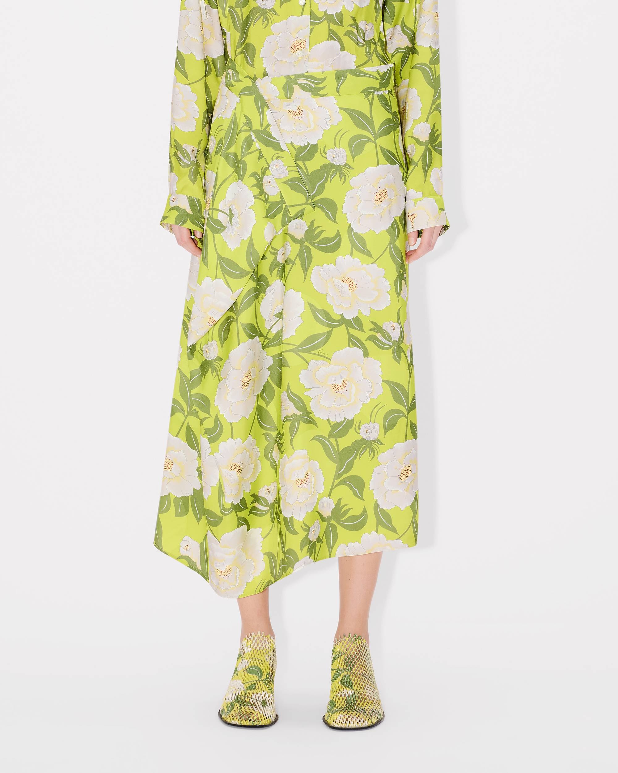 'KENZO Peonies' midi skirt - 4