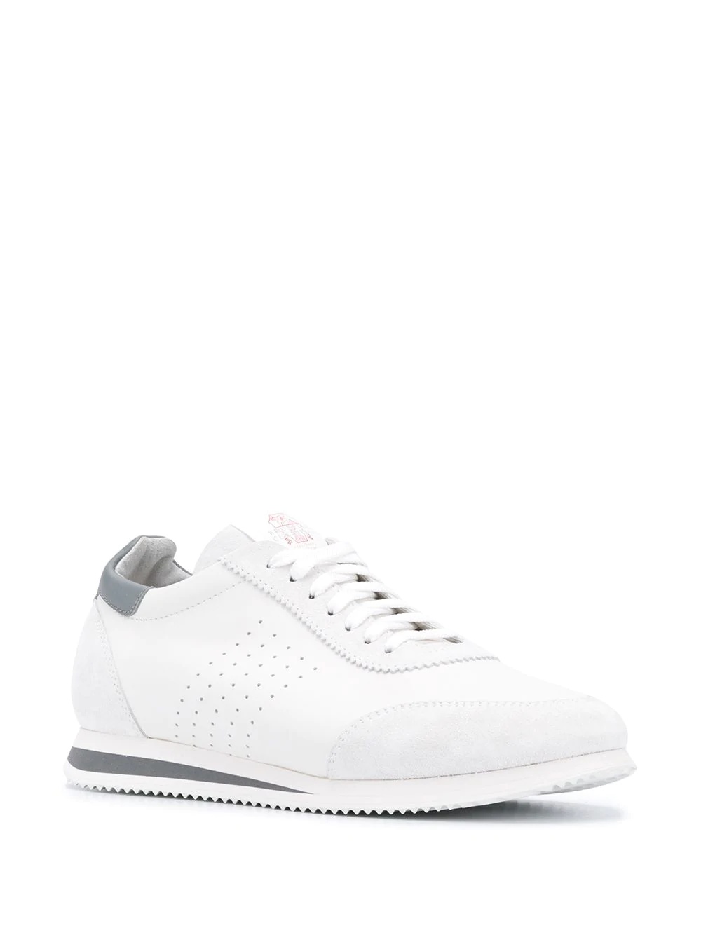 low-top perforated sneakers - 2