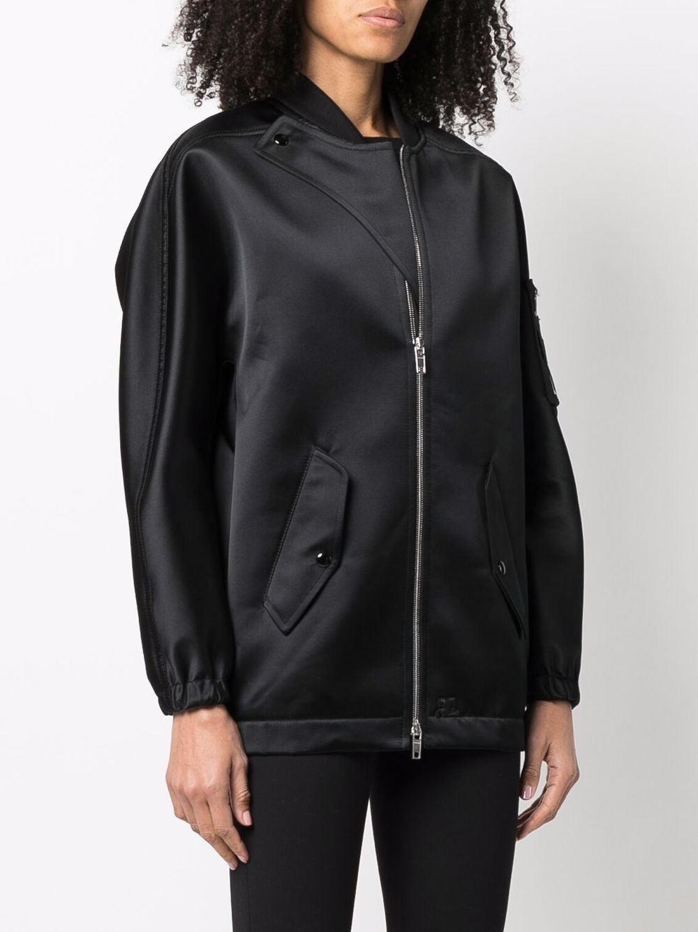 zip-fastening bomber jacket - 3
