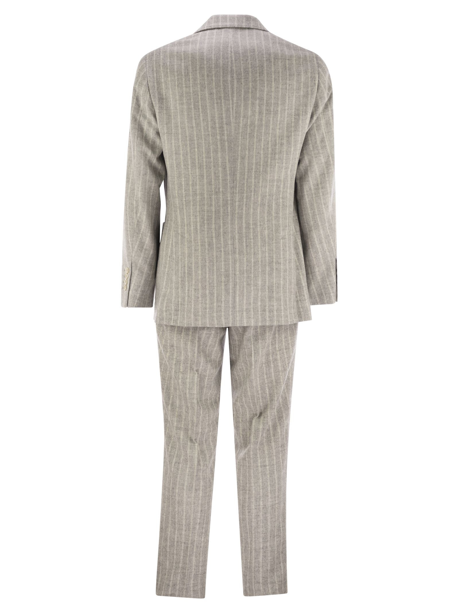 Brunello Cucinelli Men Pinstripe Suit Of Alpaca And Comfort Wool - 2