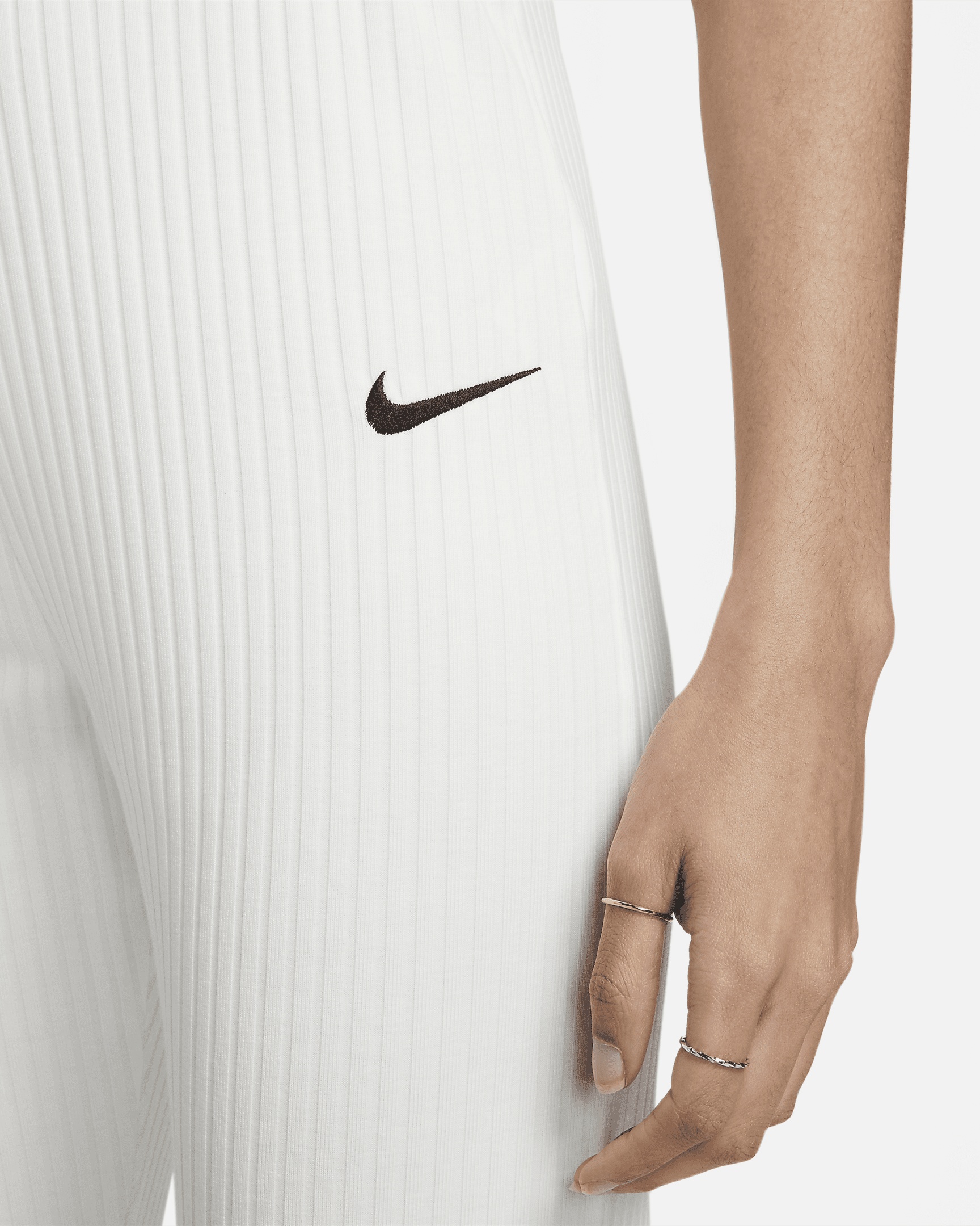 Women's Nike Sportswear High-Waisted Ribbed Jersey Flared Pants - 3