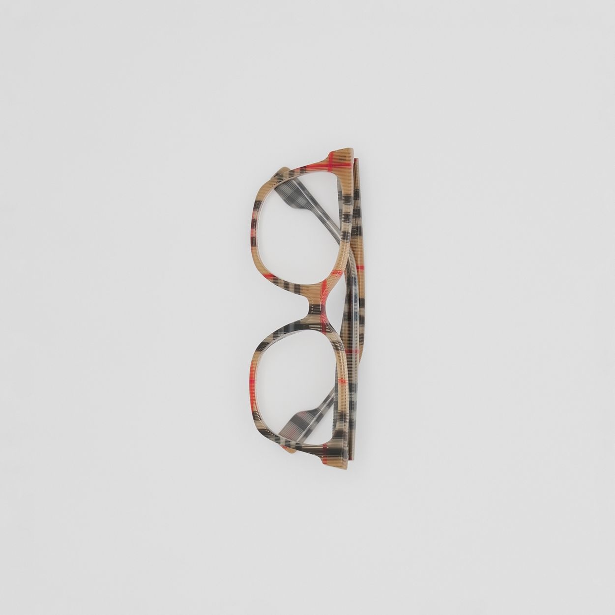 Vintage Check Bio-acetate Square Optical Frames - 4