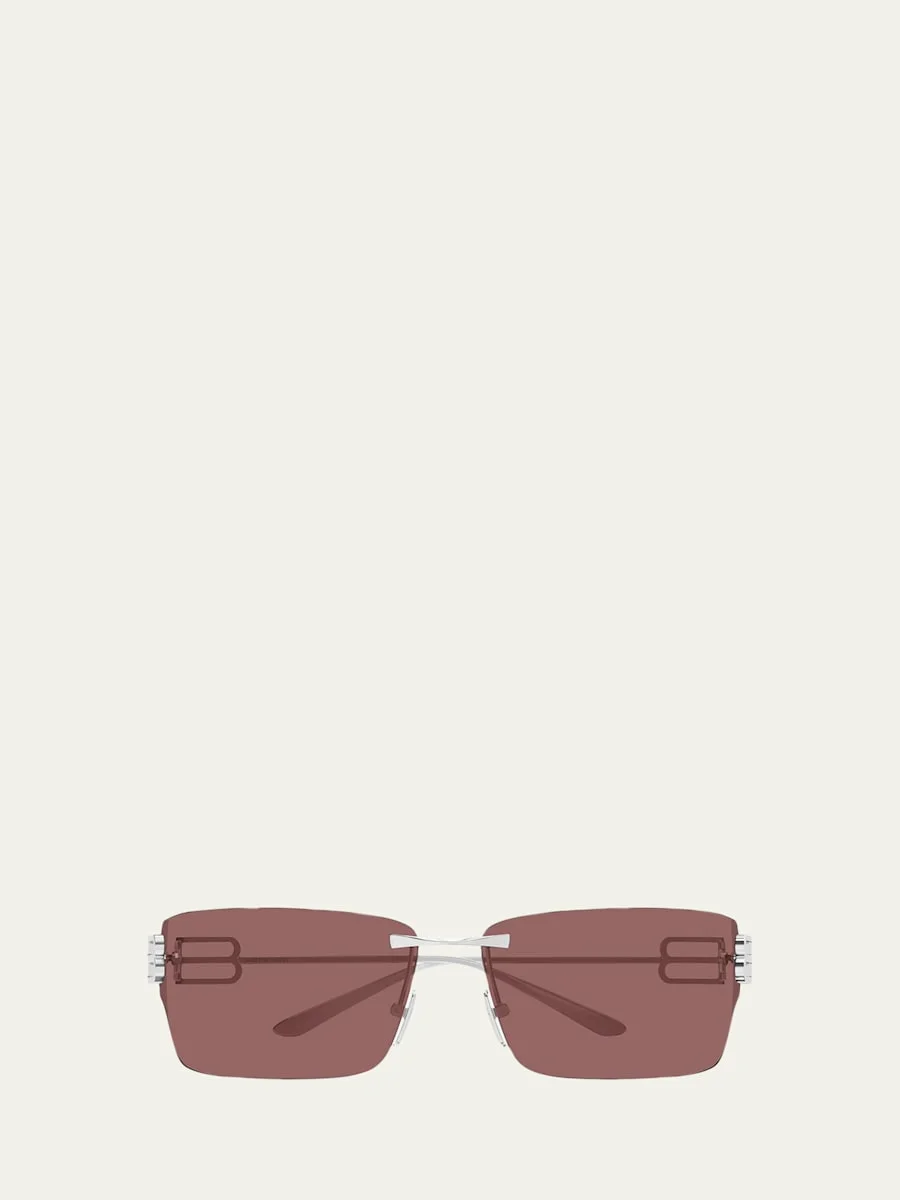 76mm Metal Rectangular Sunglasses - 1