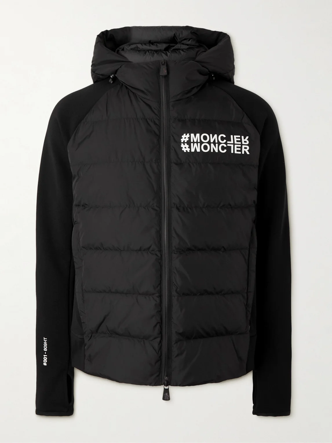 Logo-Print Quilted Shell and Jersey Hooded Down Ski Jacket - 1