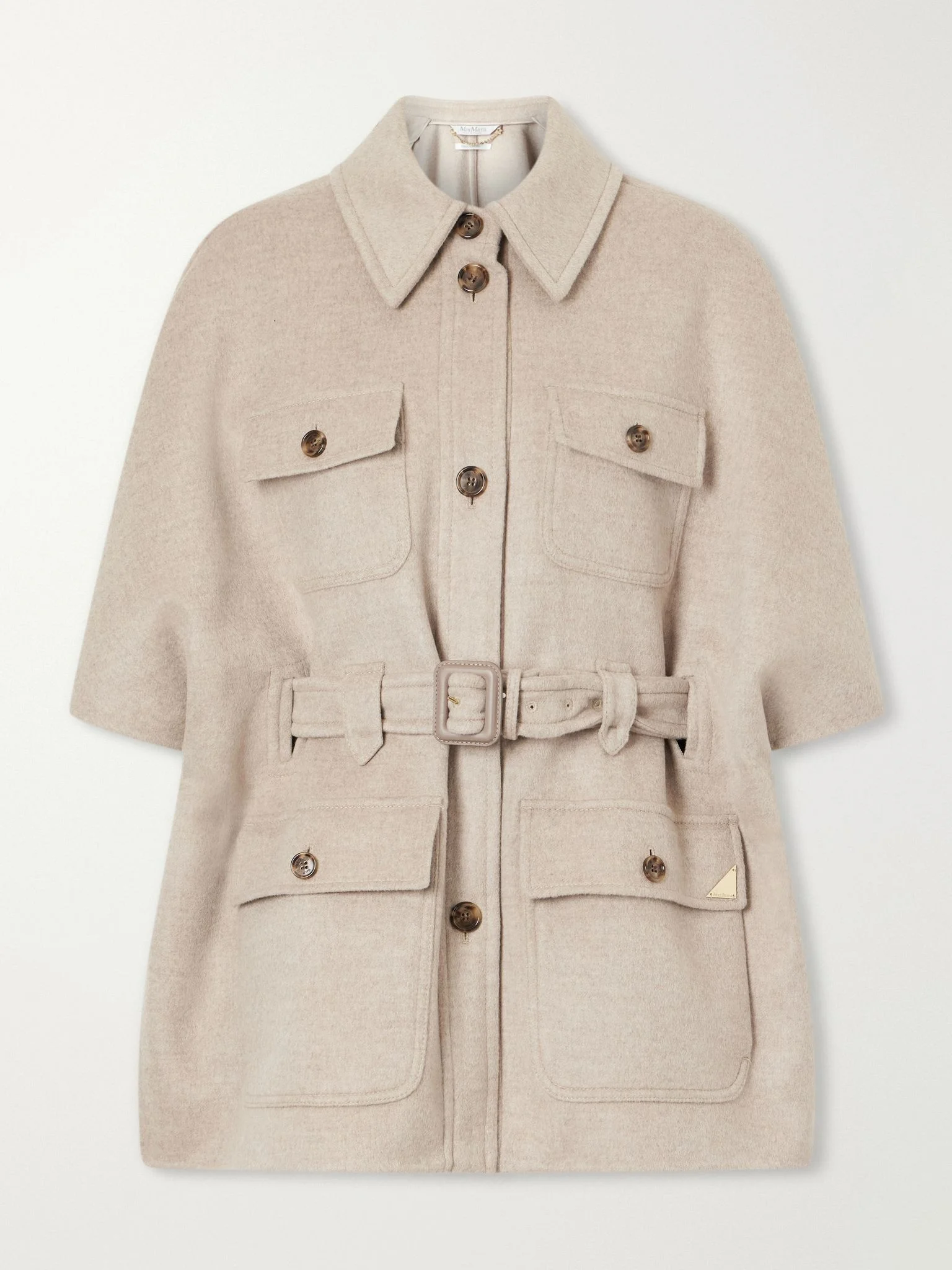 Nettare belted cashmere cape Stone - 1