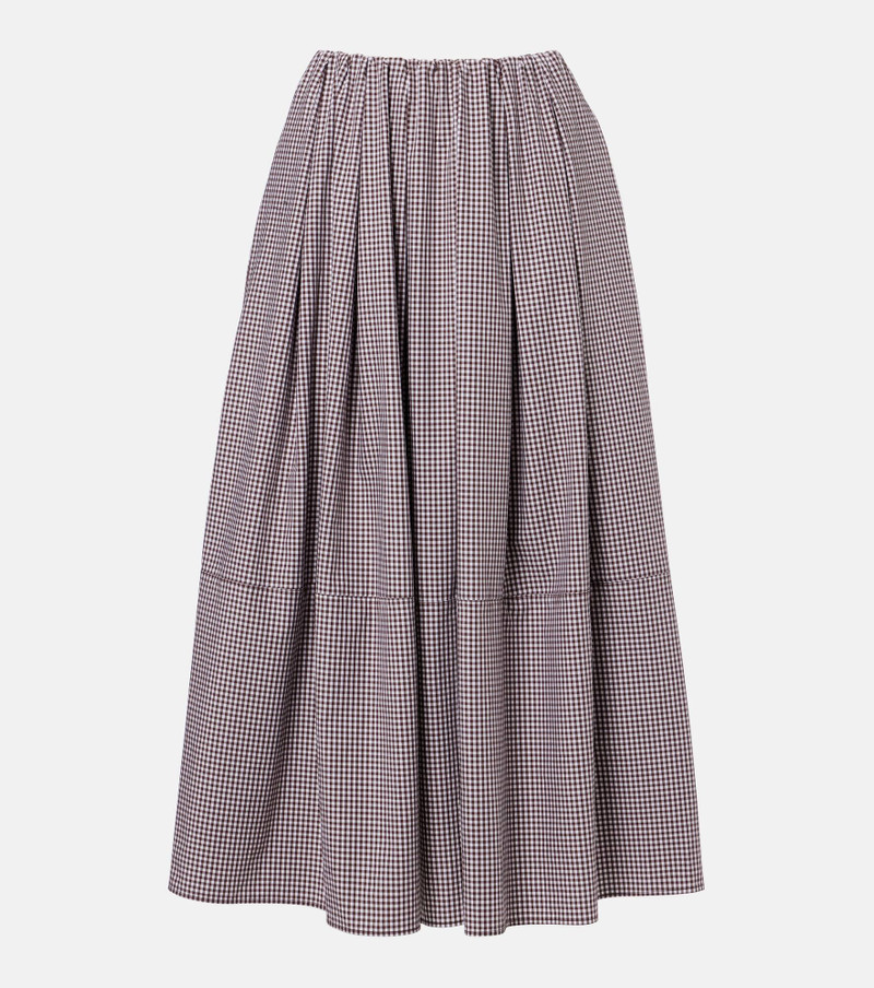 Solinas gingham cotton-blend midi skirt 1