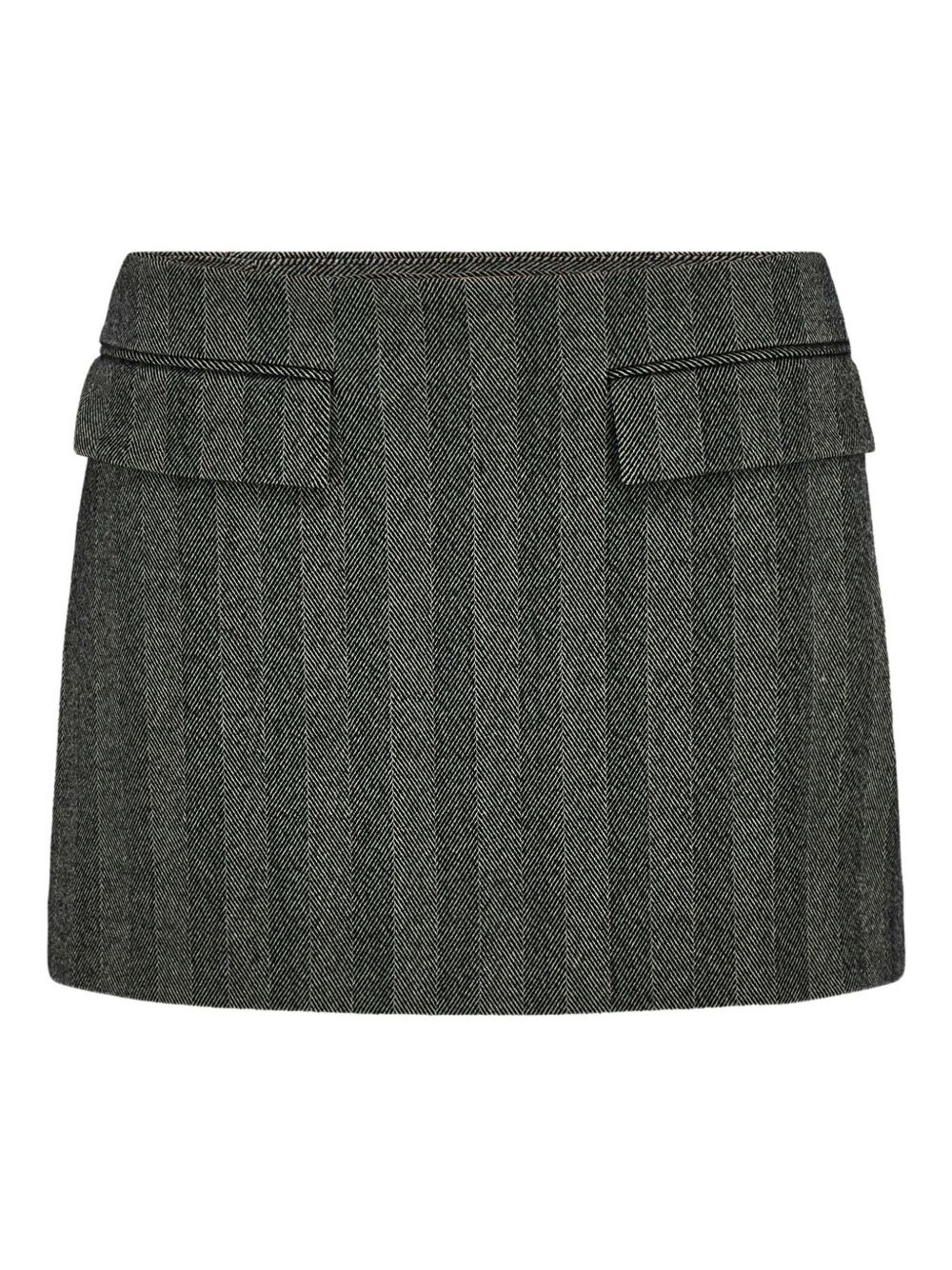 herringbone mini skirt - 5