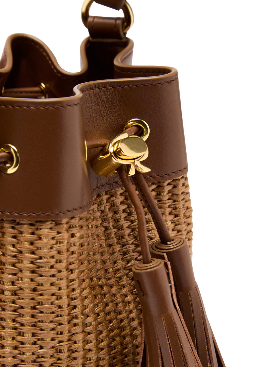 Gianvito Rossi Marbella Raffia and Leather Bucket bag - 3