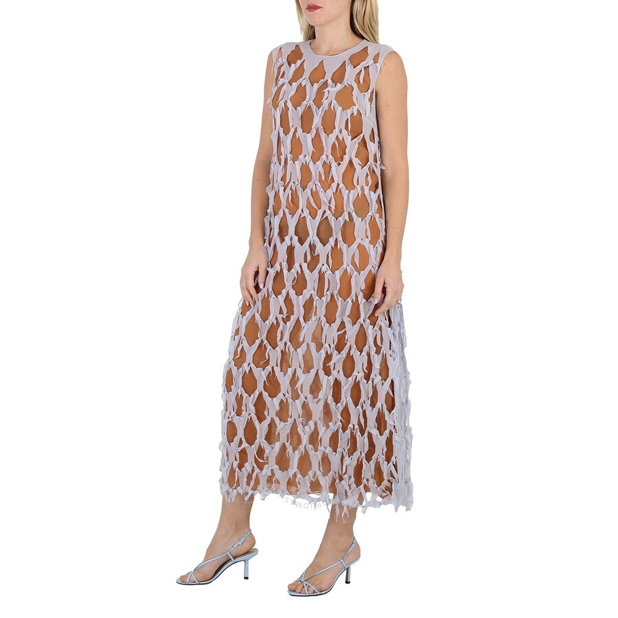 Maison Margiela Ladies Light Sky Cut-Out Silk-Blend Dress - 5