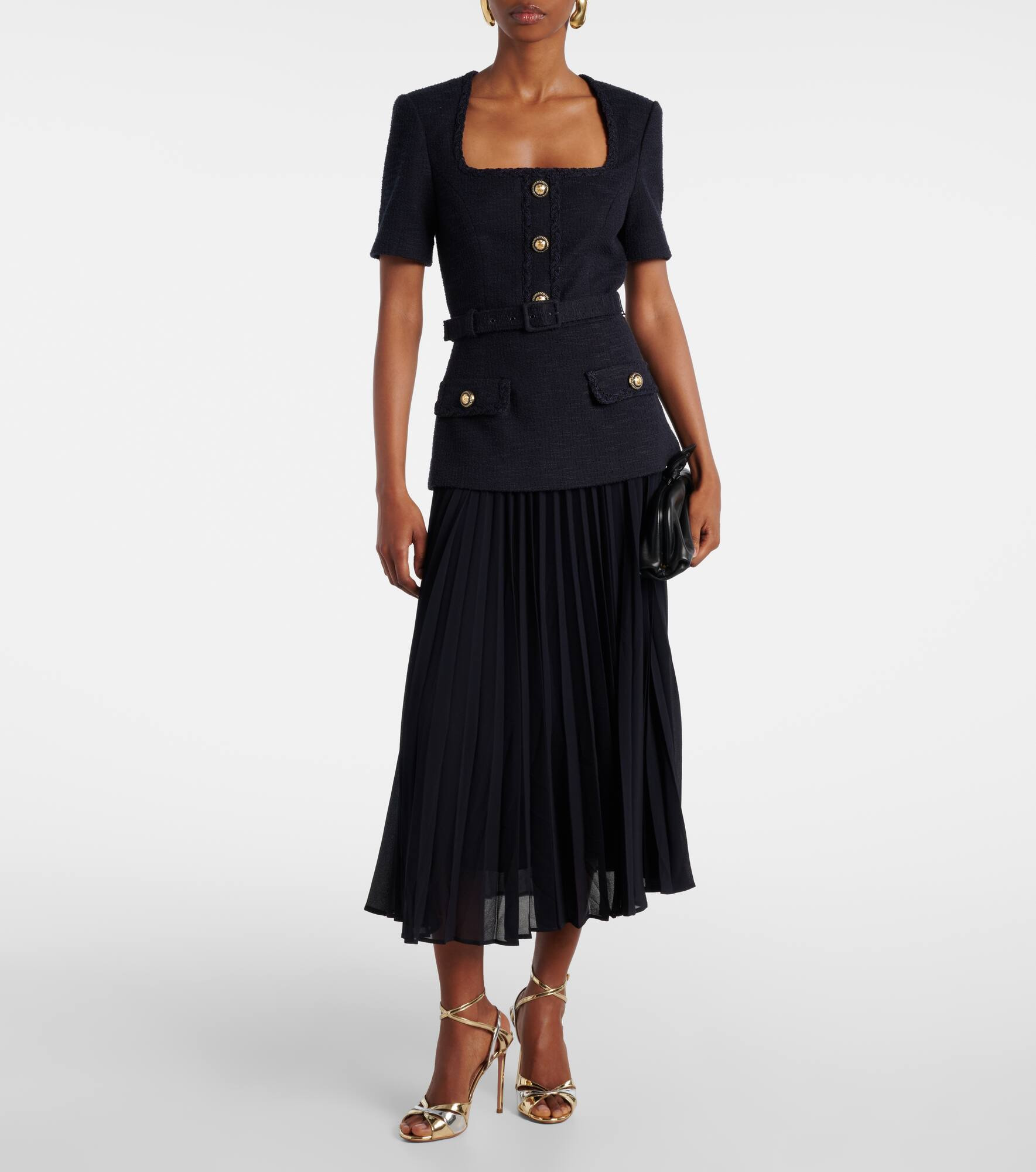Jonie belted pleated midi dress - 2