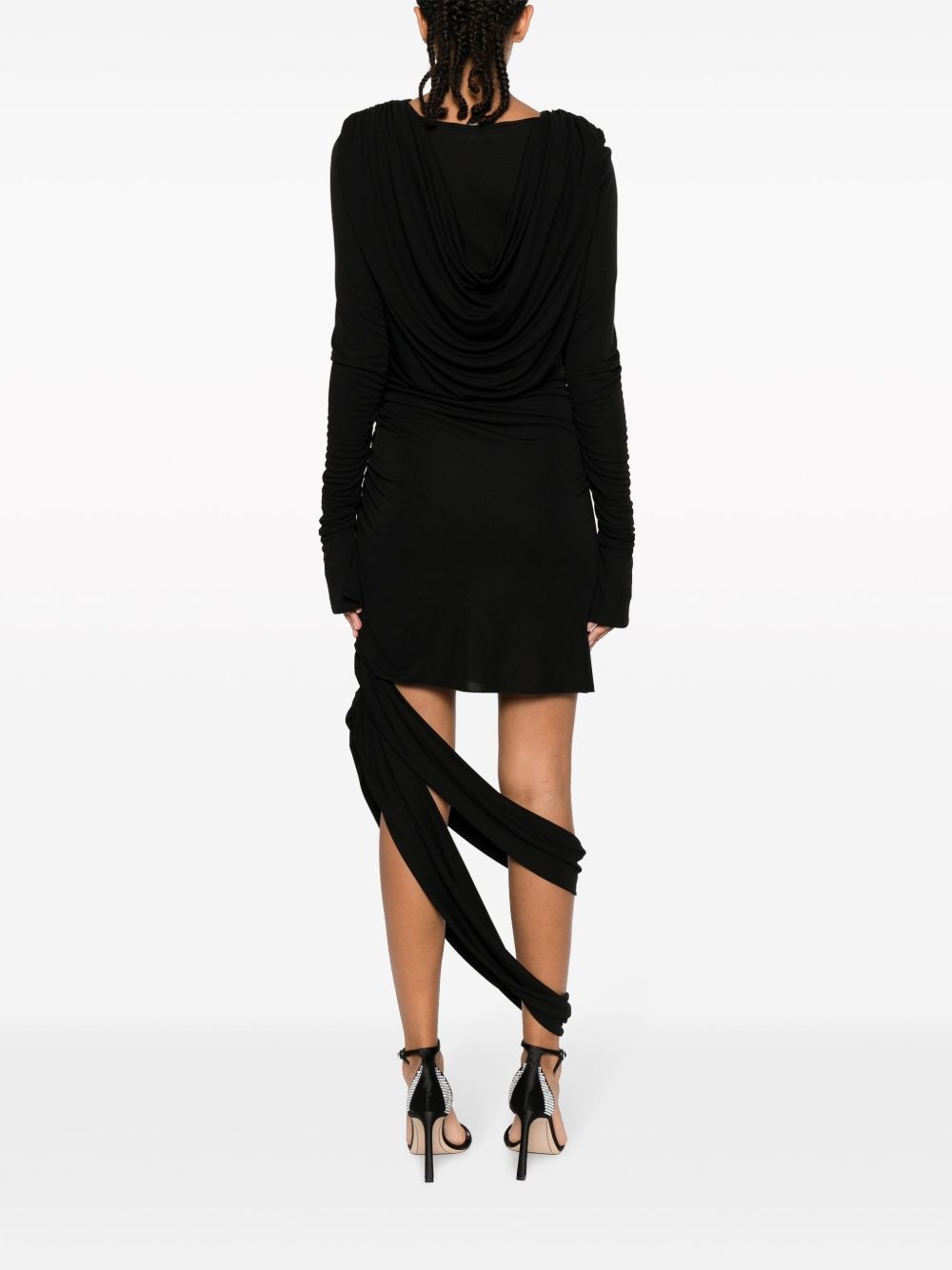 asymmetric draped cut-out dress - 4