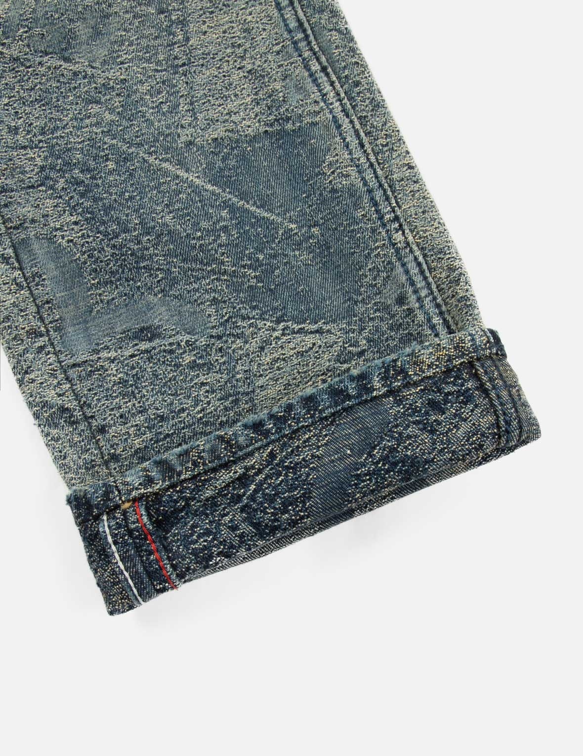 WASHED SEAGULL EMBROIDERY REGULAR STRAIGHT FIT JEANS #2008 - 7