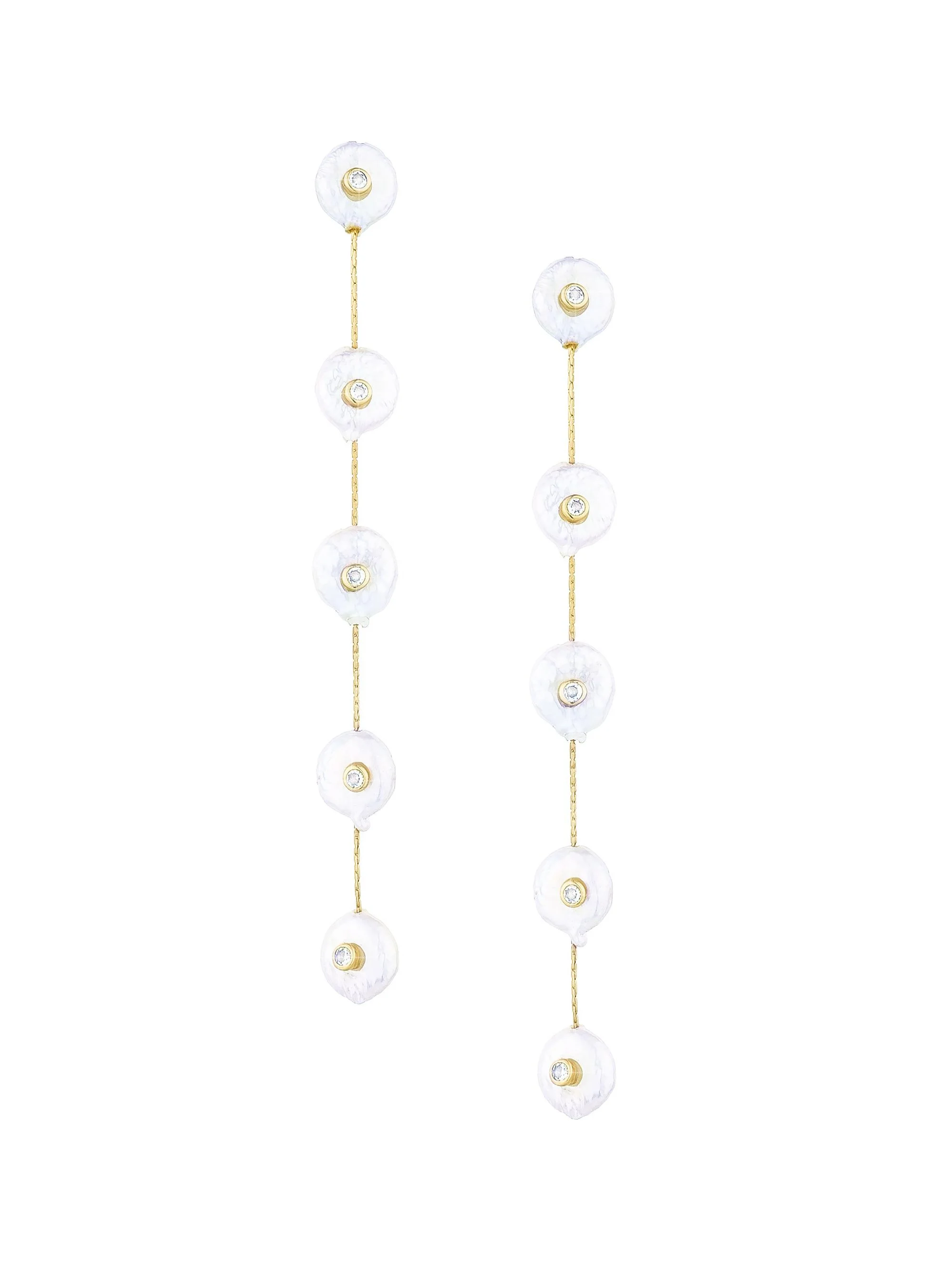 Women's 18K-Gold-Plated, 8MM Freshwater Pearl, & Cubic Zirconia Drop Earrings - Gold - 1