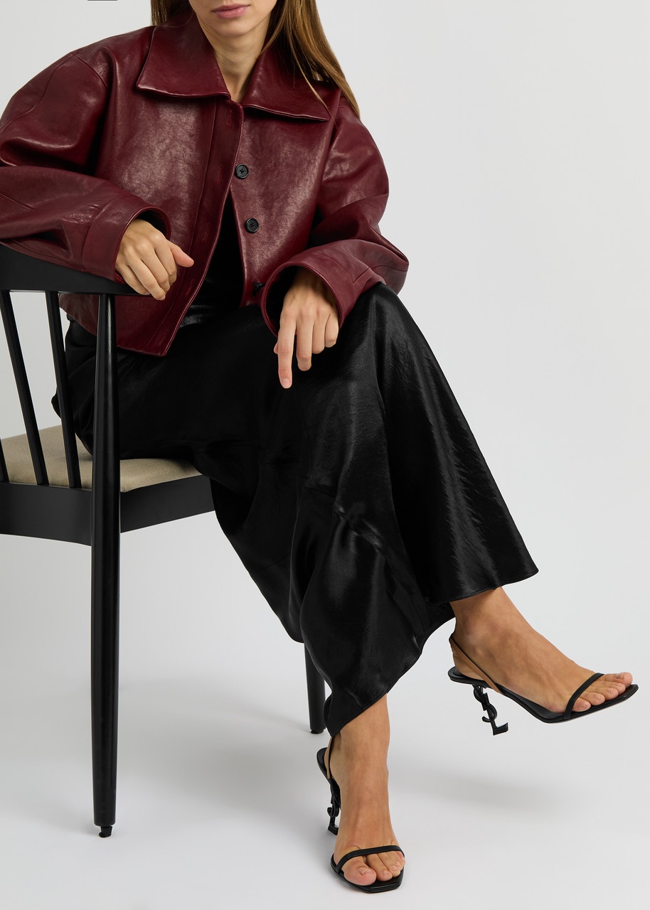 Saint Laurent Opyum 85 Leather Slingback Sandals - 5