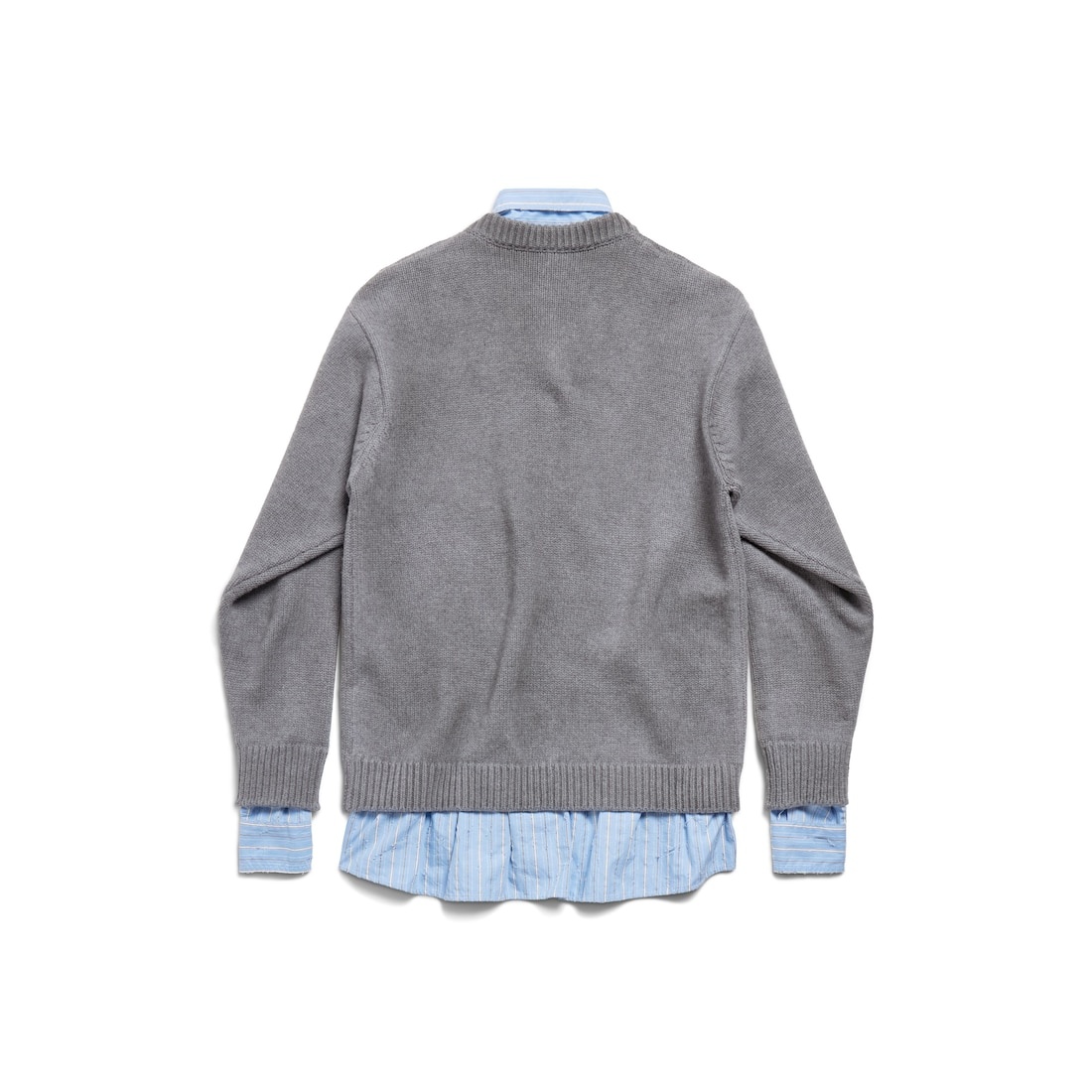 Women's Layered Shirt V-neck Sweater in Grey - 6