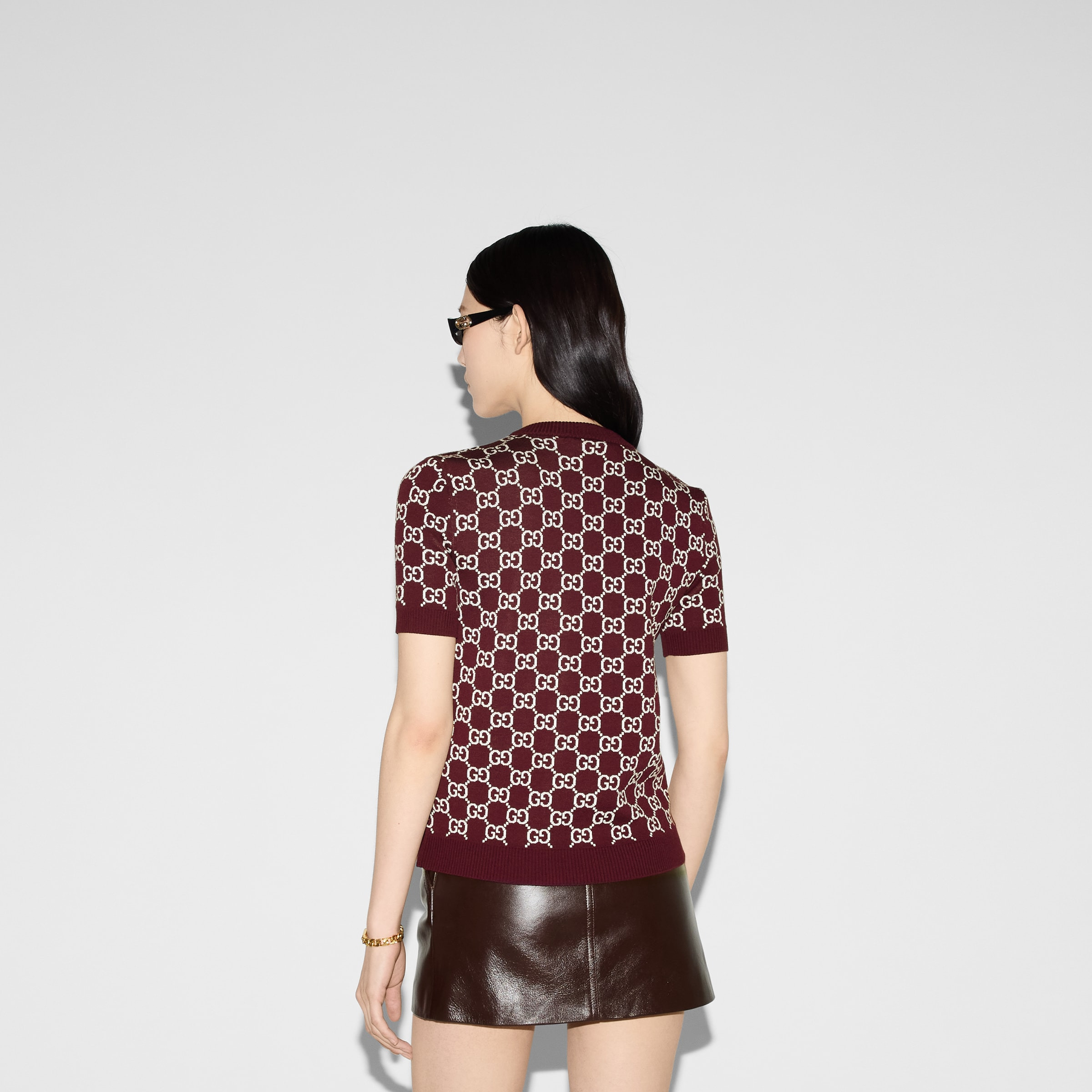 Reversible GG wool jacquard top - 4