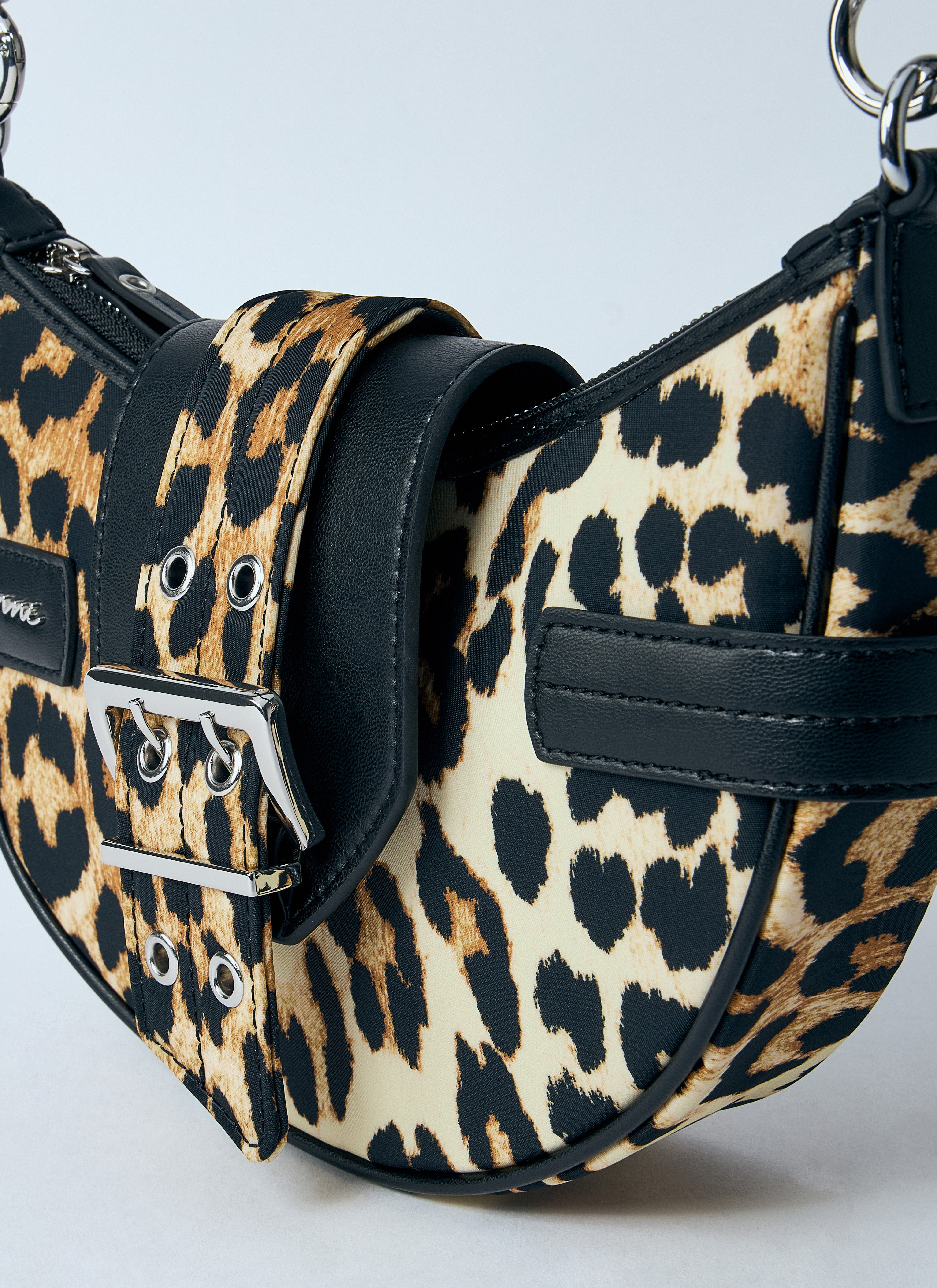 Ganni Women Small Leopard Bucky Crossbody Bag - 5