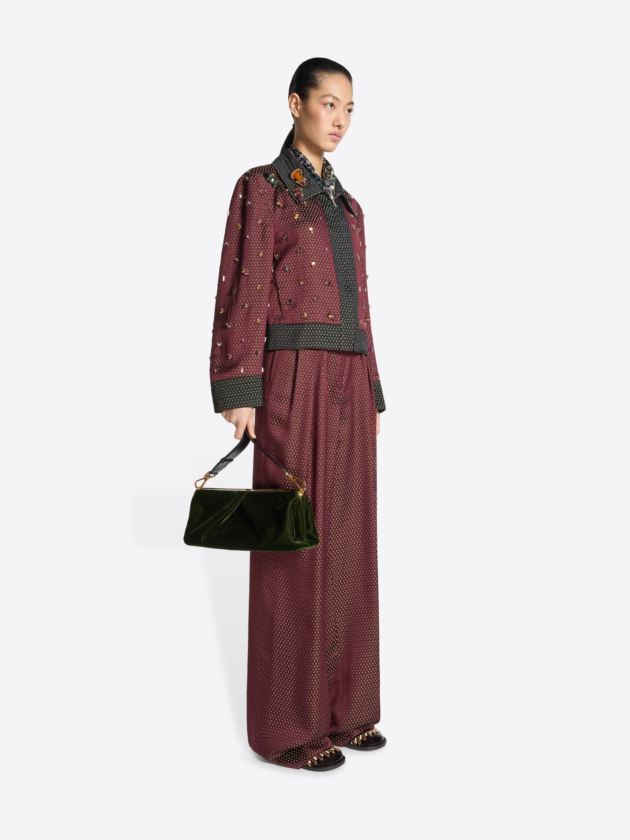 PLEATED VELVET CLUTCH - 7