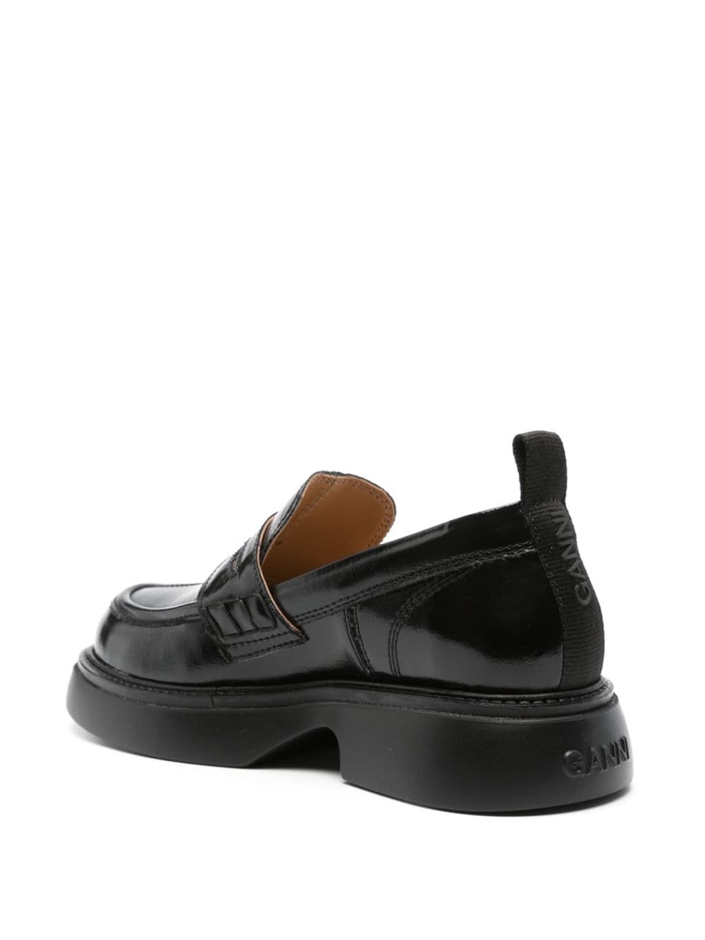 logo-plaque platform loafers - 3