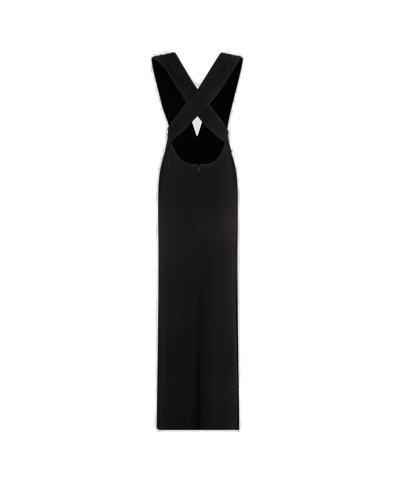 Plunging V-neck Sleeveless Gown - 2