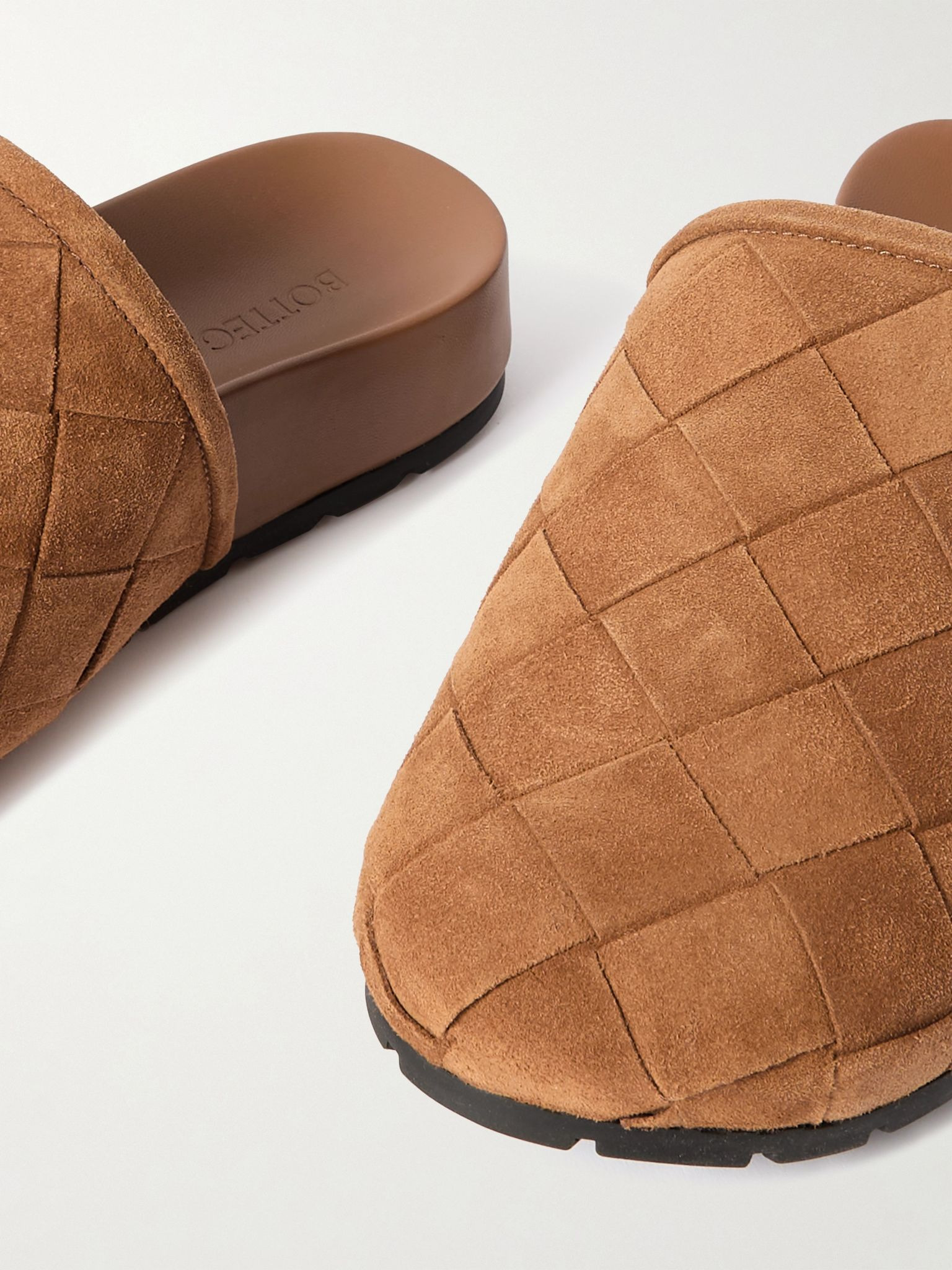 Reggie intrecciato suede slippers Camel - 4