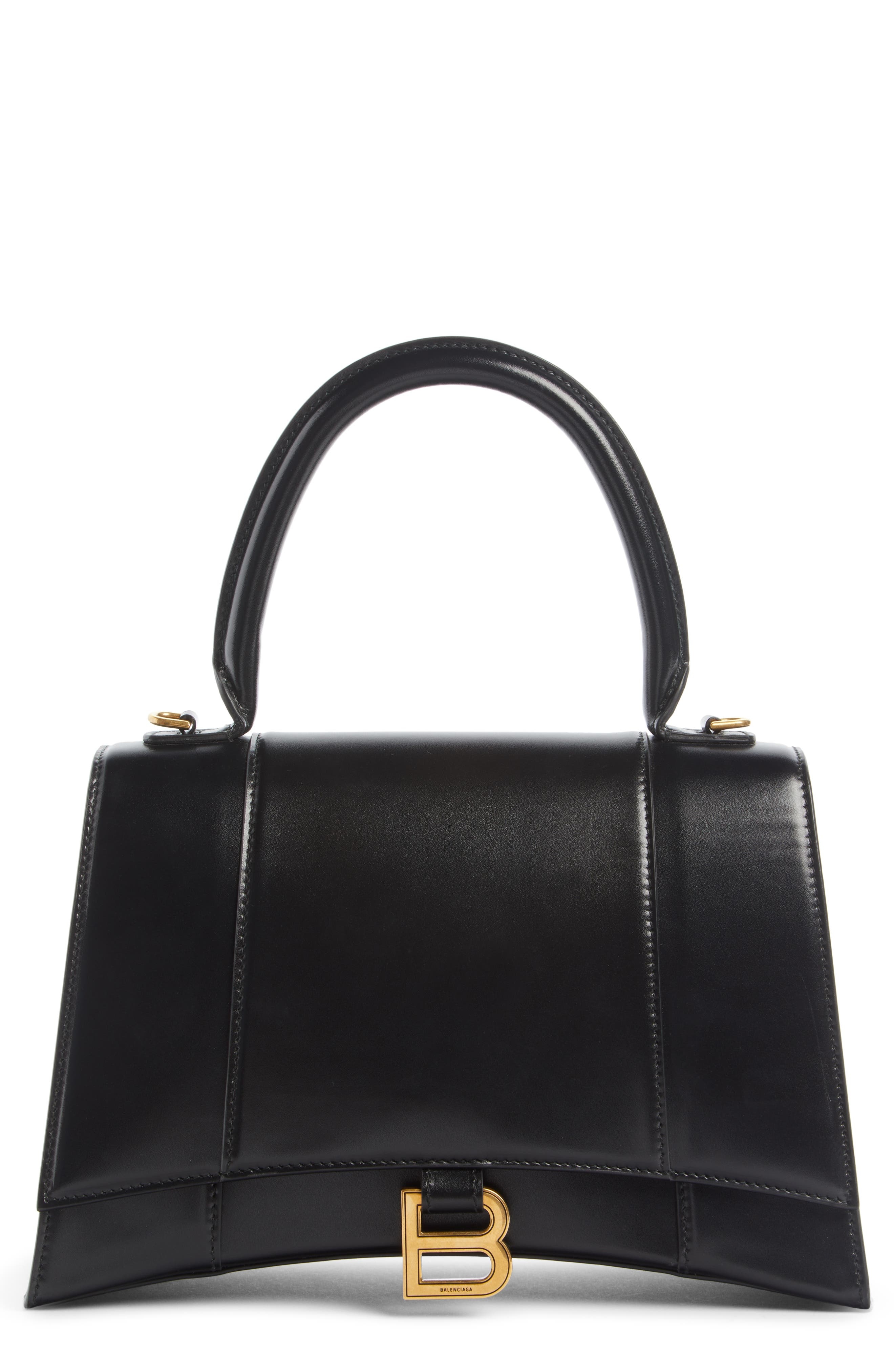 Hourglass Leather Top Handle Bag - 1