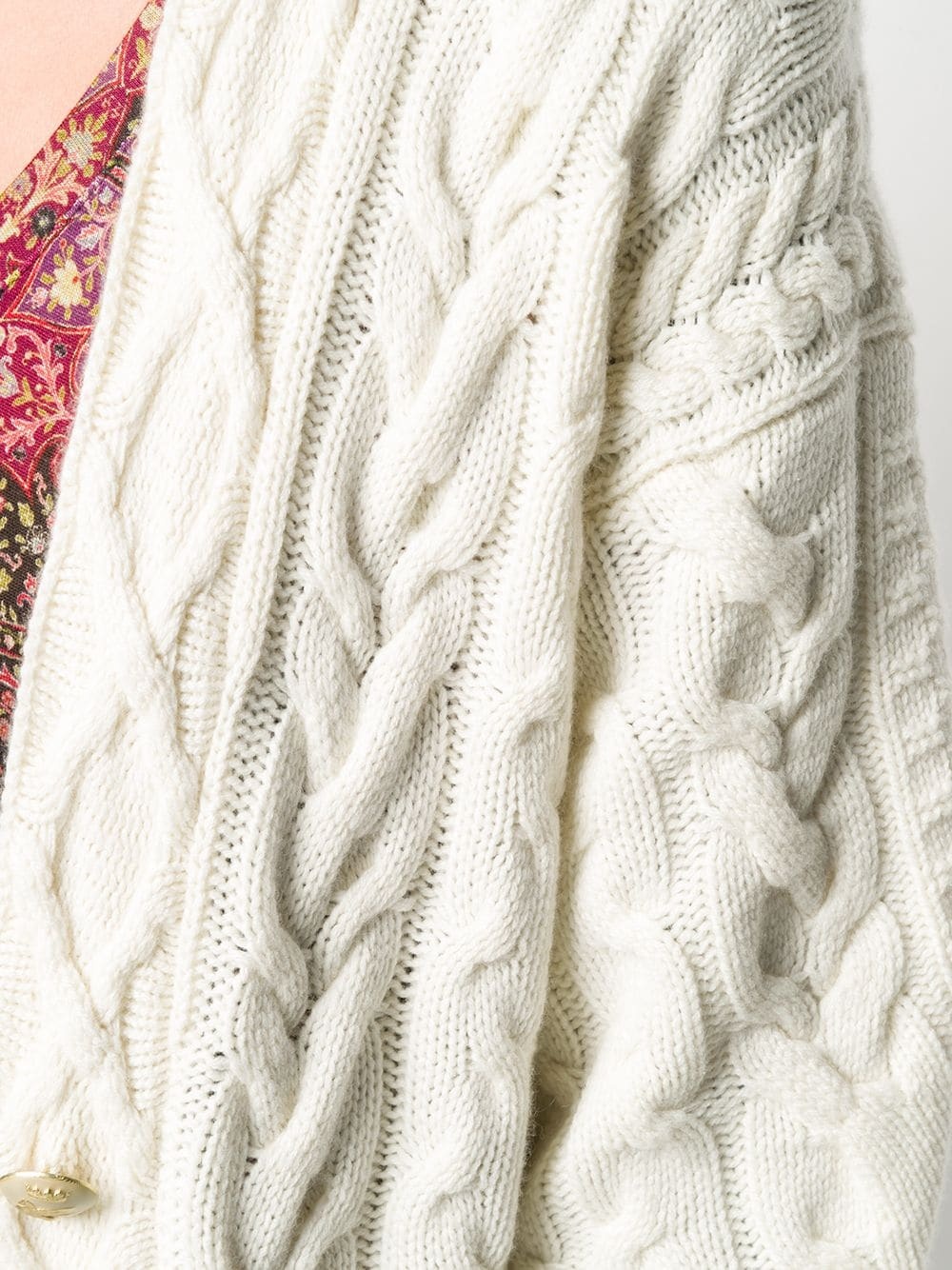 oversized cable-knit cardigan - 5