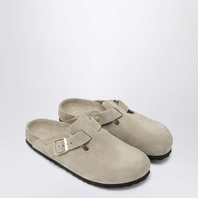 BIRKENSTOCK Boston Exquisite suede clogs in taupe outlook
