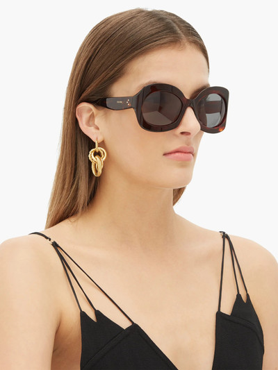 CELINE Round tortoiseshell-effect acetate sunglasses outlook